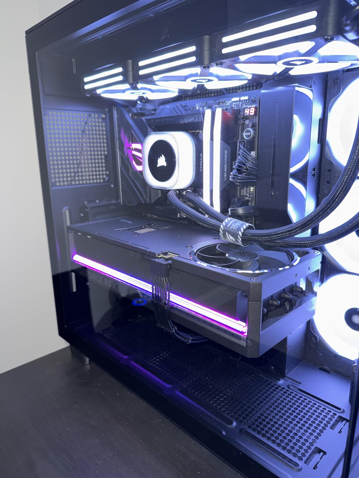 12VHPWR 90 Degree Adapter for Corsair: PCIE 5.0 16AWG 600W 12VHPWR Adapter Dual 8 Pin PCIe to 16 Pin 12+4 Pin for RTX 4090 4080 3090TI 4070Ti Graphics Card GPU, ONLY for Corsair Power Supply (Type B) customer photo 1