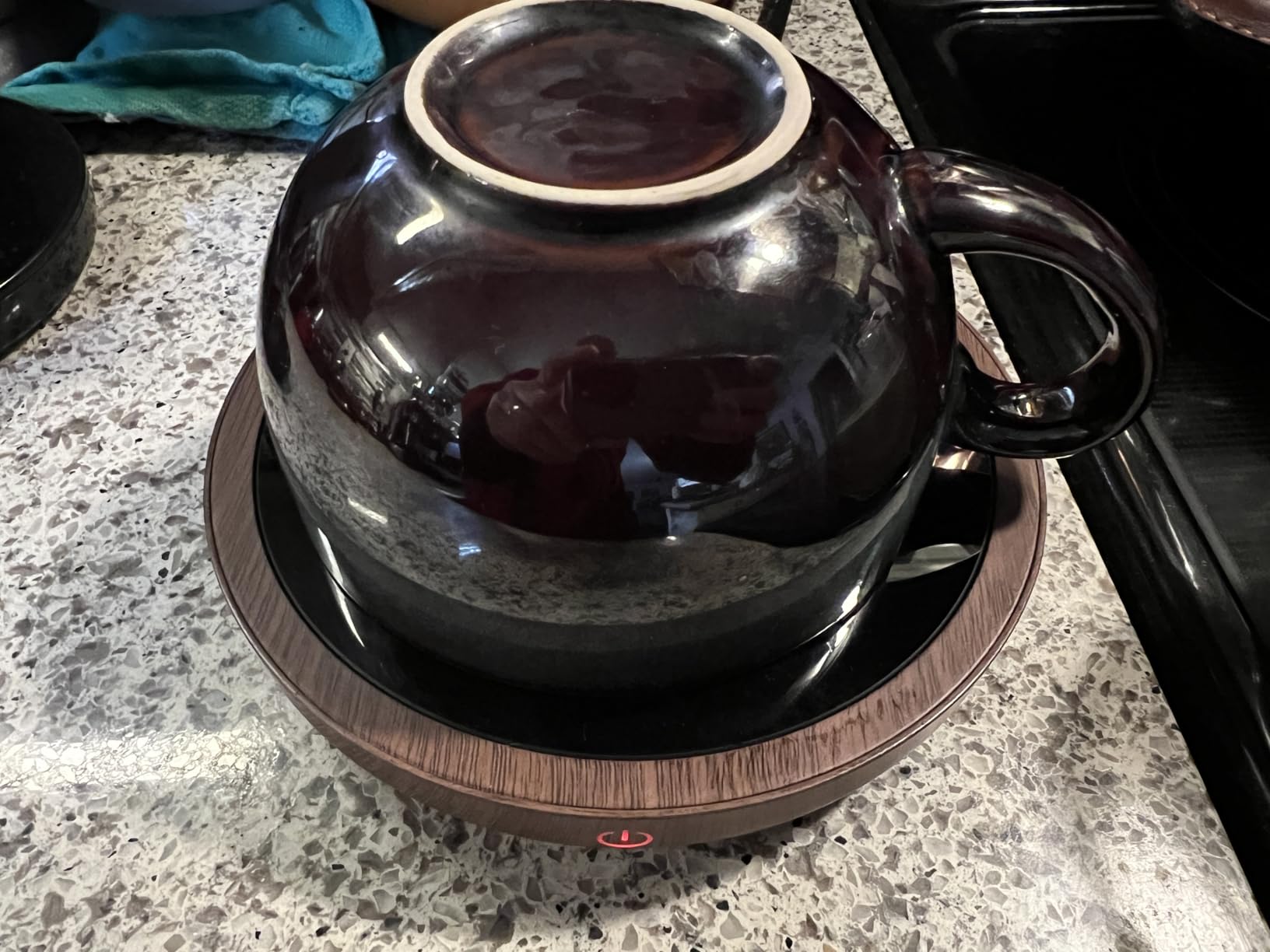 SWEETFULL Coffee Mug Warmer, 36W Electric Cup Warmer for Desk with 3-Temp Settings Advanced Temperature-Controlled Heating Coffee Gifts Accessories for Women Men Milk, Tea, Candle - Wood customer photo 1