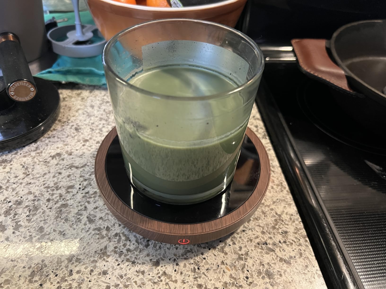 SWEETFULL Coffee Mug Warmer, 36W Electric Cup Warmer for Desk with 3-Temp Settings Advanced Temperature-Controlled Heating Coffee Gifts Accessories for Women Men Milk, Tea, Candle - Wood customer photo 2