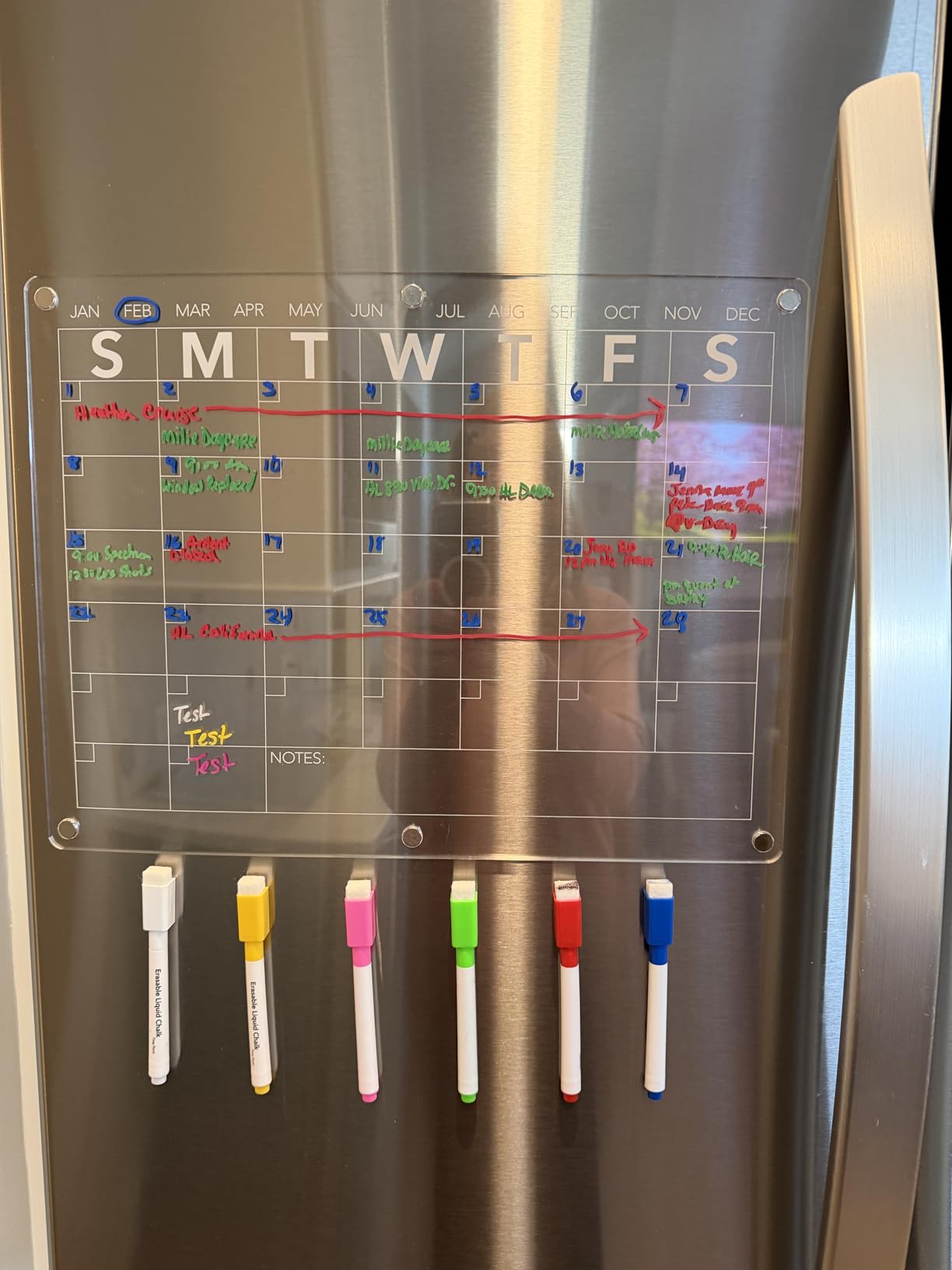 Acrylic Magnetic Meal Planner Menu Board for Kitchen Fridge w/ 8 Markers, Clear Refrigerator Weekly Dry Erase Calendar Planning Noteboard to Do/Grocery/Shopping List/Chore Chart/, 12