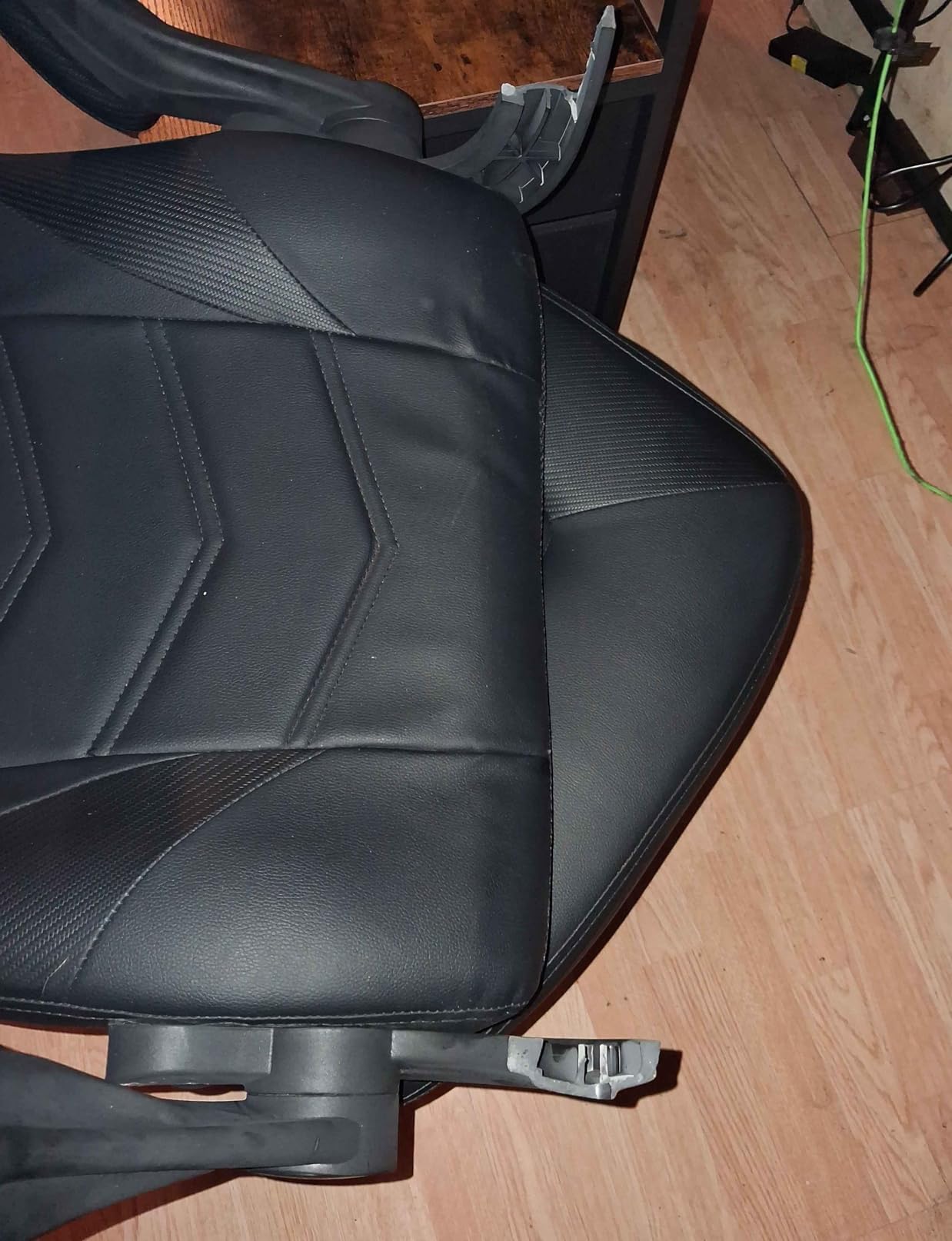 N-GEN Video Gaming Chair Ergonomic Computer Desk Office Chair with Lumbar Support Adjustable Height Swivel Wheels Flip-Up Arms PU Leather Home and Office (Grey) customer photo 1