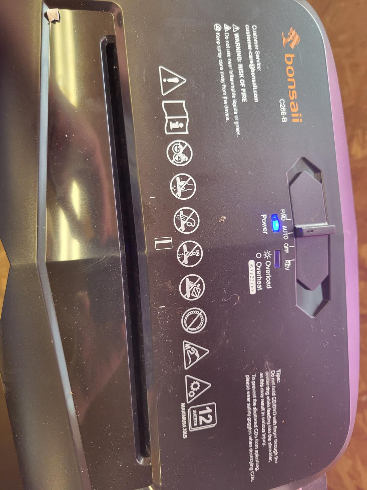 Bonsaii 12-Sheet Micro Cut Shredders for Home Office, 60 Minute P-4 Security Level Paper Shredder for CD, Credit Card, Mails, Staple, Clip, with Jam-Proof System & 4.2 Gal Pullout Bin C266-B customer photo 2