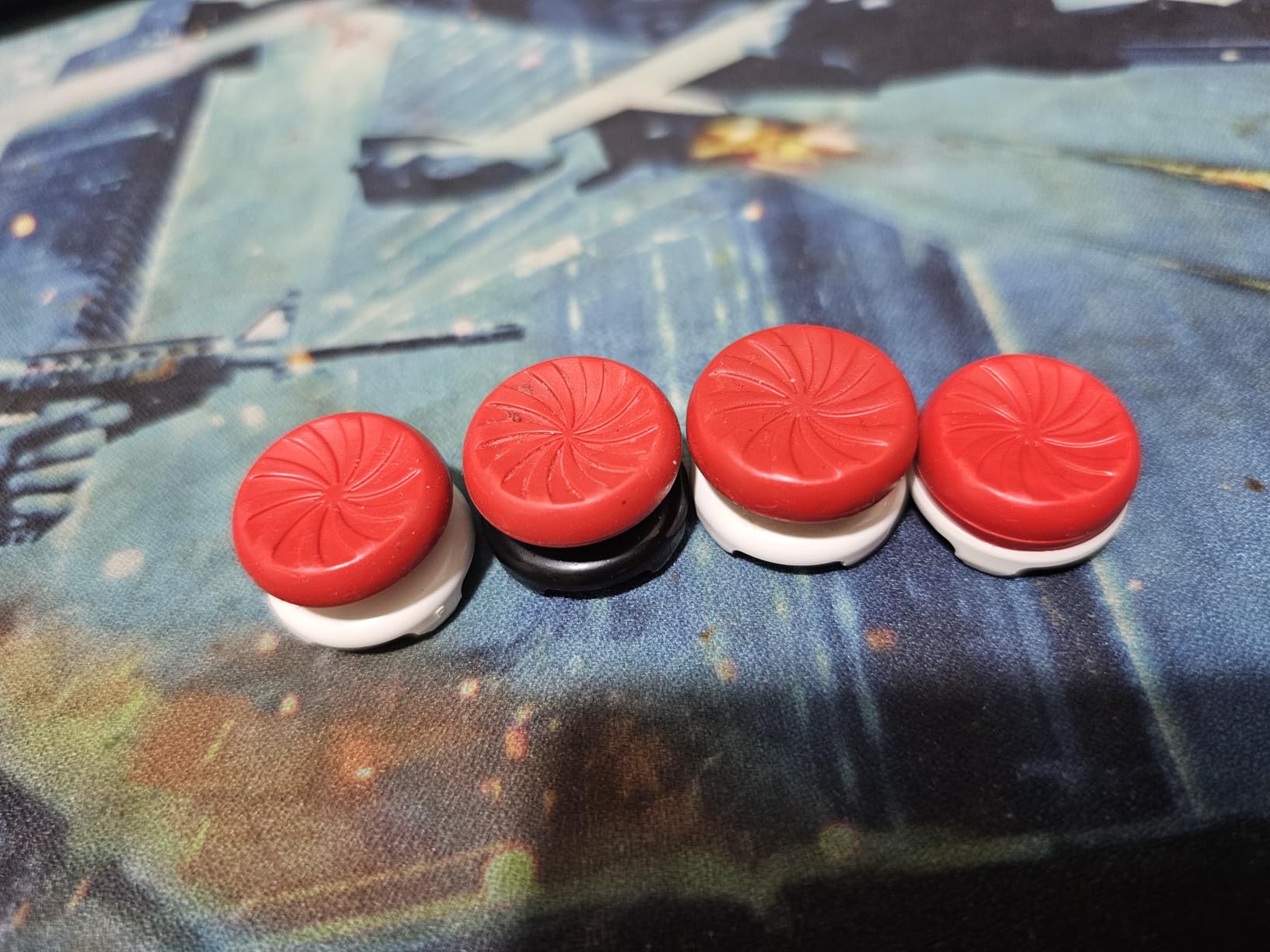 KontrolFreek FPS Freek Inferno for PlayStation 4 (PS4) and PlayStation 5 (PS5) Controller | Performance Thumbsticks | 1 High-Rise, 1 Mid-Rise | Red/White customer photo 1