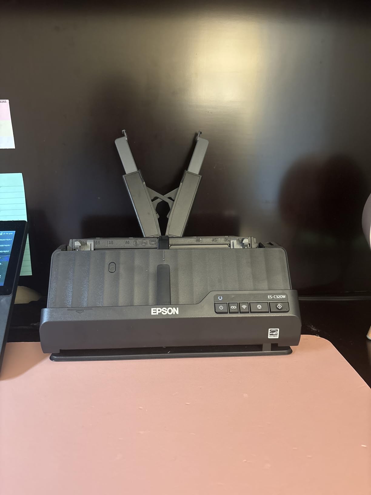 Epson Workforce ES-C320W - Wireless Compact Desktop Document Scanner - 2-Sided Scanning Auto Doc Feeder - Can Scan Paper and Cards - Black customer photo 1