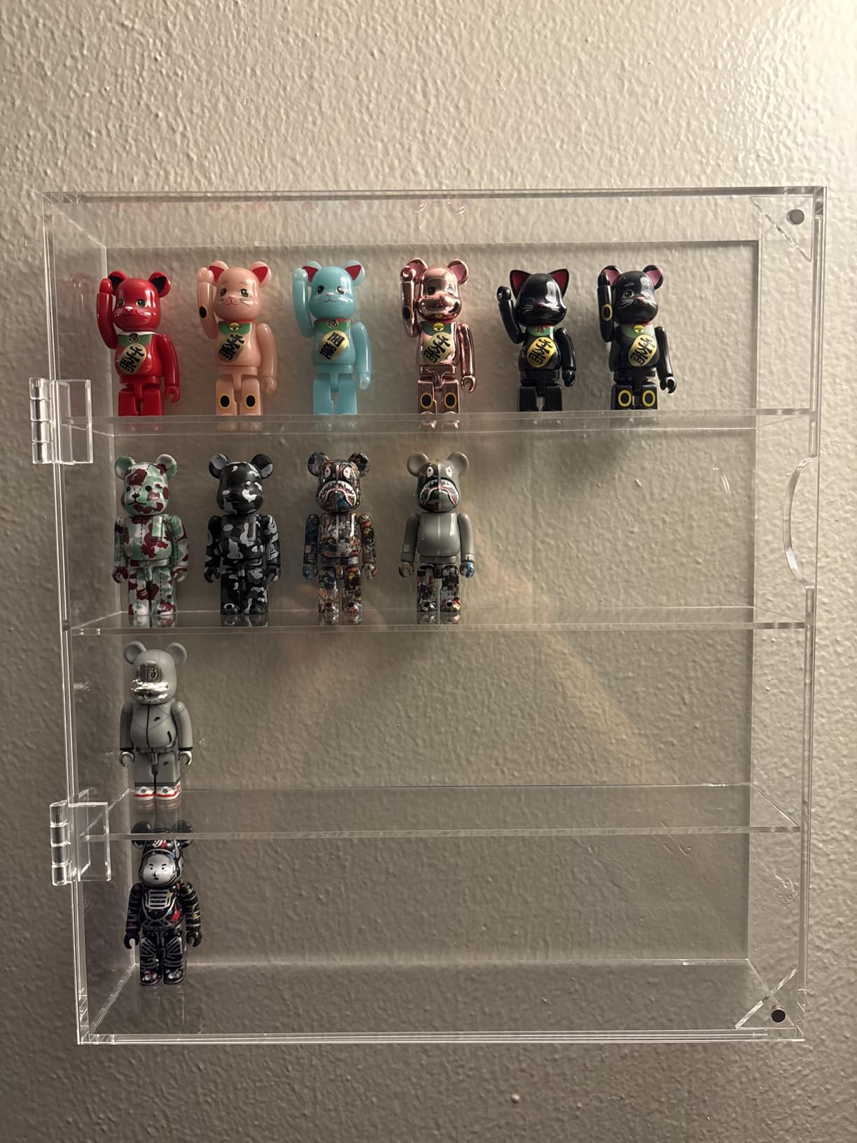 NIUBEE Acrylic Display Case, Clear Display Case for Funko Pop Figures, Wall Mounted or Desktop Dustproof Display Cabinet Box for Collectibles ,Rock,Crystals,Mini Toys,Amiibo (3 Tiers) customer photo 1