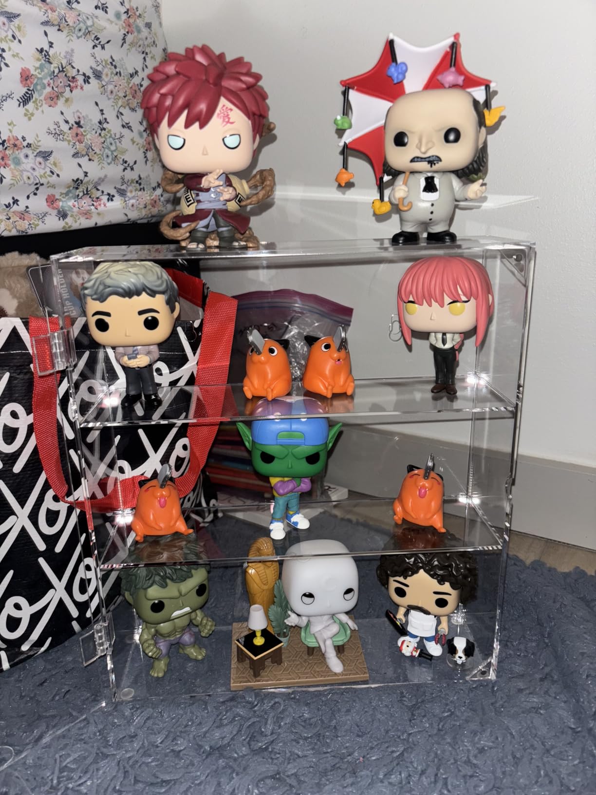 NIUBEE Acrylic Display Case, Clear Display Case for Funko Pop Figures, Wall Mounted or Desktop Dustproof Display Cabinet Box for Collectibles ,Rock,Crystals,Mini Toys,Amiibo (3 Tiers) customer photo 2