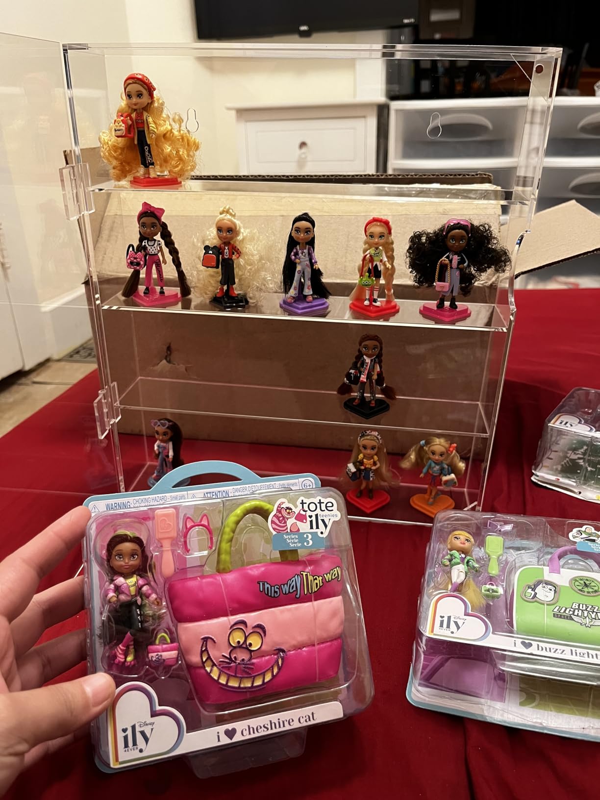 AITEE Acrylic Display Case, Clear Display Case for Funko Pop Figures, 2 Layer Wall Mounted or Desktop Dustproof Display Cabinet Shelf for Collectibles,Mini Toys,Rock, Amiibo customer photo 1