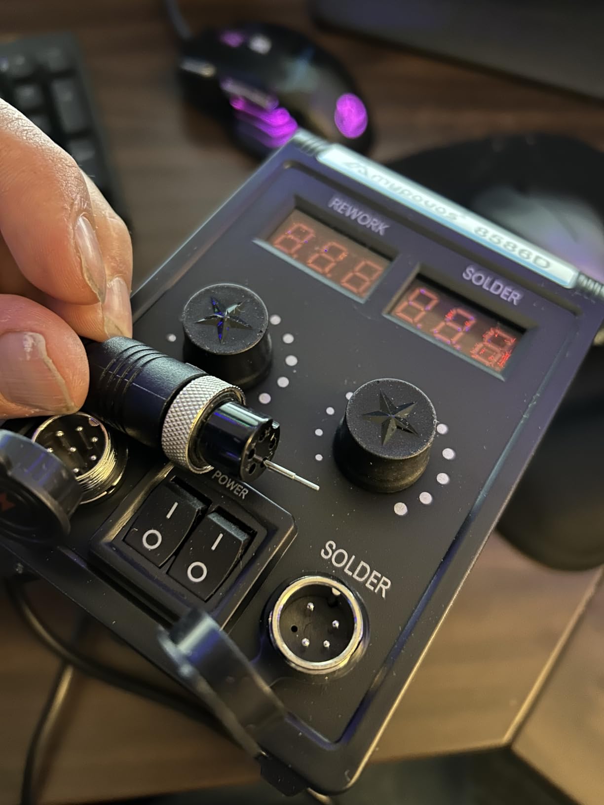 8586D 110V Solder Station, 2 in 1 LCD Dual Digital Display SMD Hot Air Gun Rework Station and Soldering Iron,750W customer photo 1