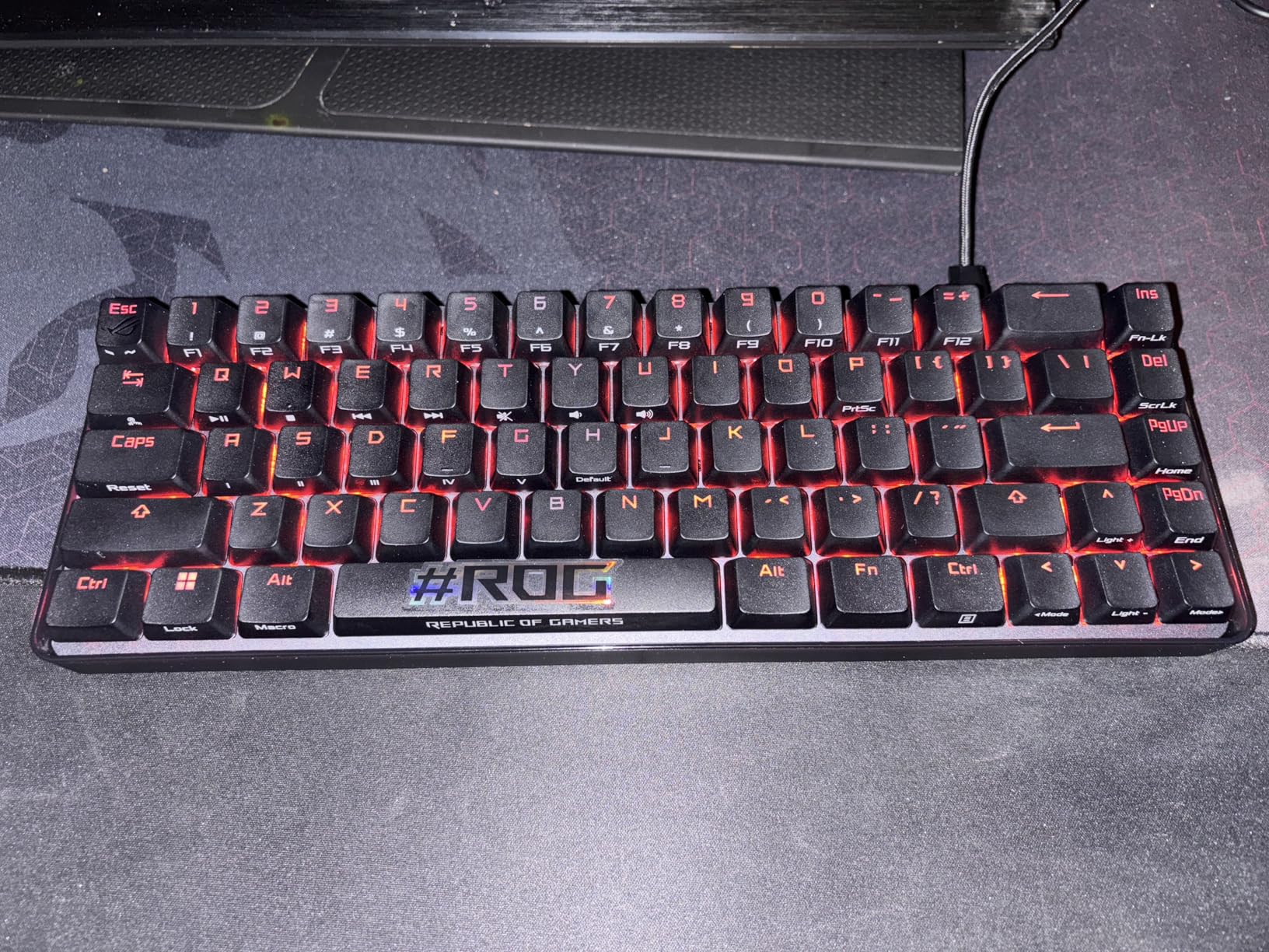 ROG Falchion Ace 65% RGB Compact Gaming Mechanical Keyboard, Lubed ROG NX Red Switches & Switch Stabilizers, Sound-Dampening Foam, PBT Keycaps, Wired with KVM, Three Angles, Cover Case-Black customer photo 1