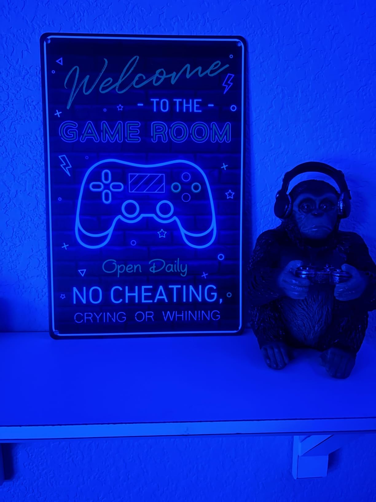 Welcome to the Game Room Sign - Cool Gaming Decor Gifts for Boys and Teens | Perfect Game Room Accessories and Decor, 12 x 8 Inch (268) customer photo 1