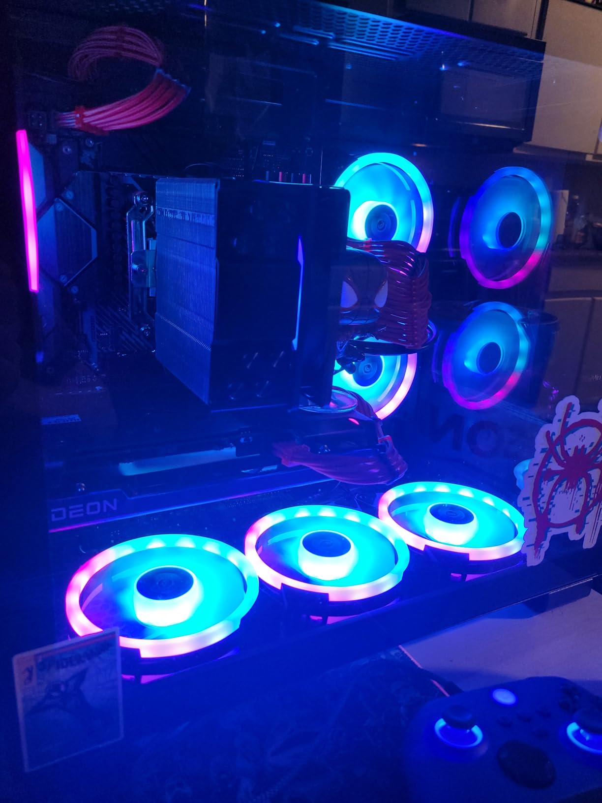 PCCOOLER PC Case Mid Tower Desktop Computer Gaming Superior Case for ATX/M-ATX/ITX with 6 ARGB Case Fans, Column-Free Design, 360MM Radiator & 400MM GPU Support, Easy Installation (C3T500 ARGB Black) customer photo 1