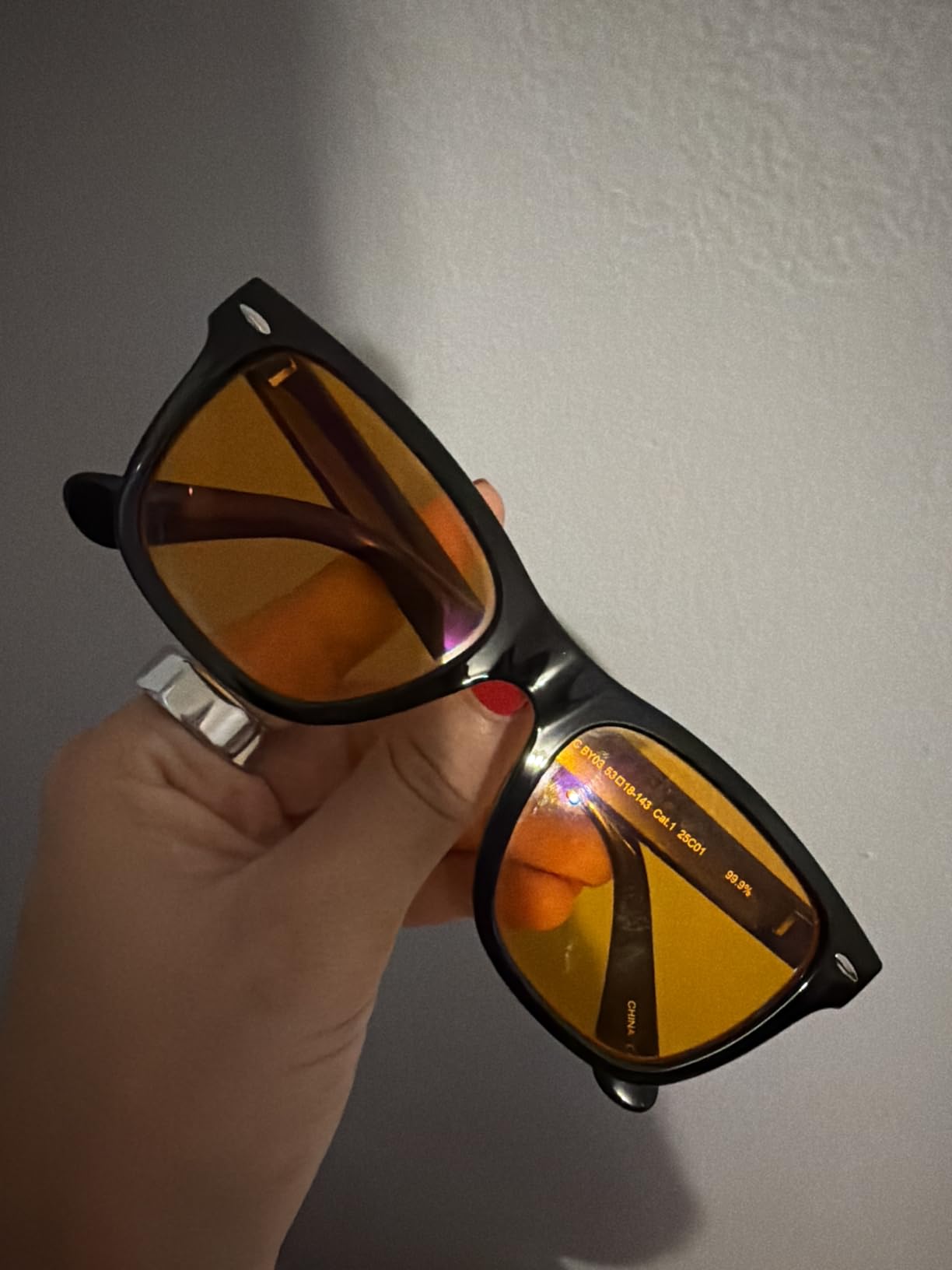 Sleep Glasses 99.9% Blue Light Glasses Dual AR Coatings Amber Orange Lens for Computer Gaming Reduce Eyestrain customer photo 1