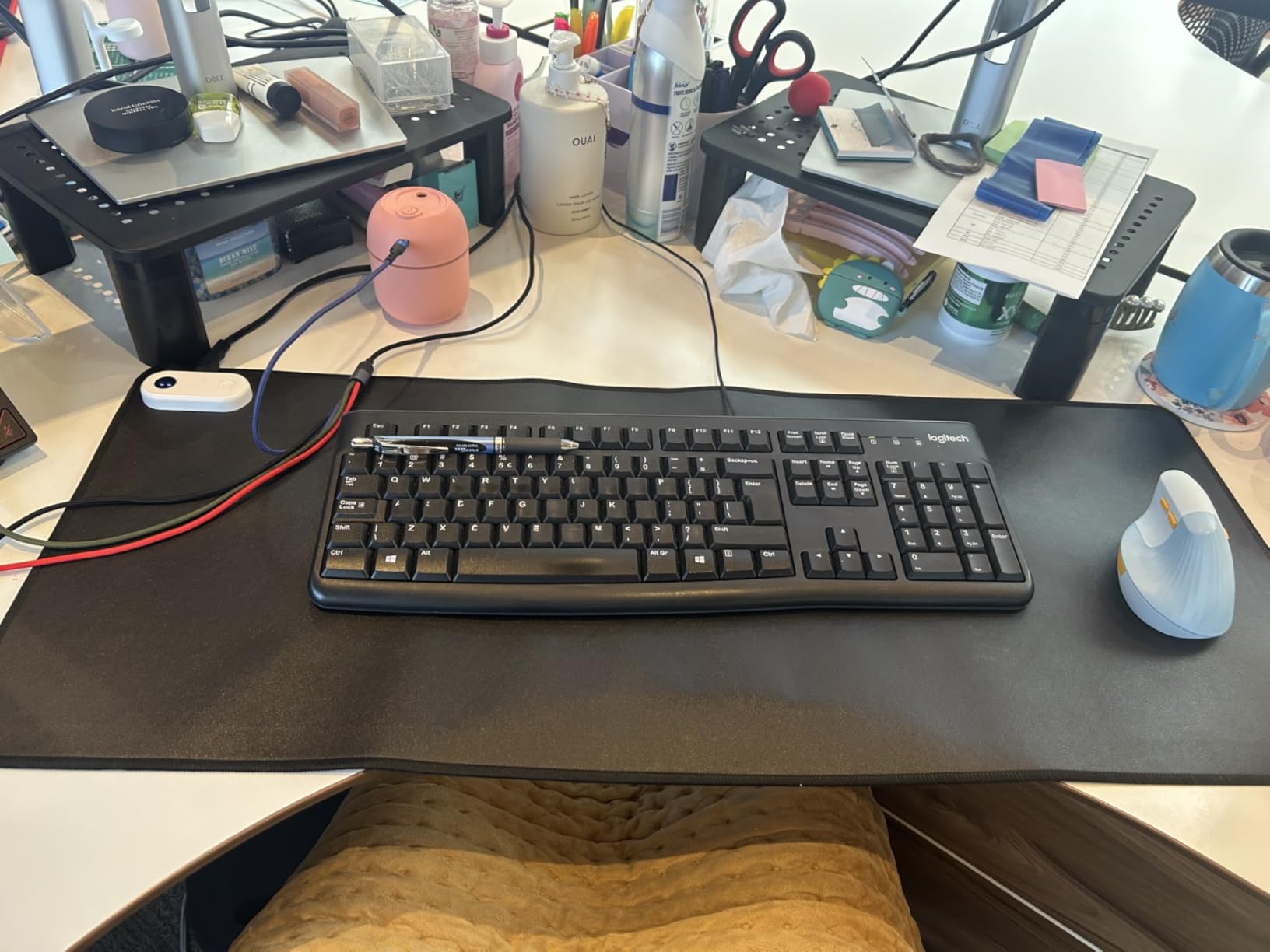 Warm Desk Pad, Heated Mouse Pad, Keyboard Mat, Electric Heating Desk Pad with 5 Heating Levels & 3 Hours Auto Shut-Off, PU Leather Office Desk Mat customer photo 2