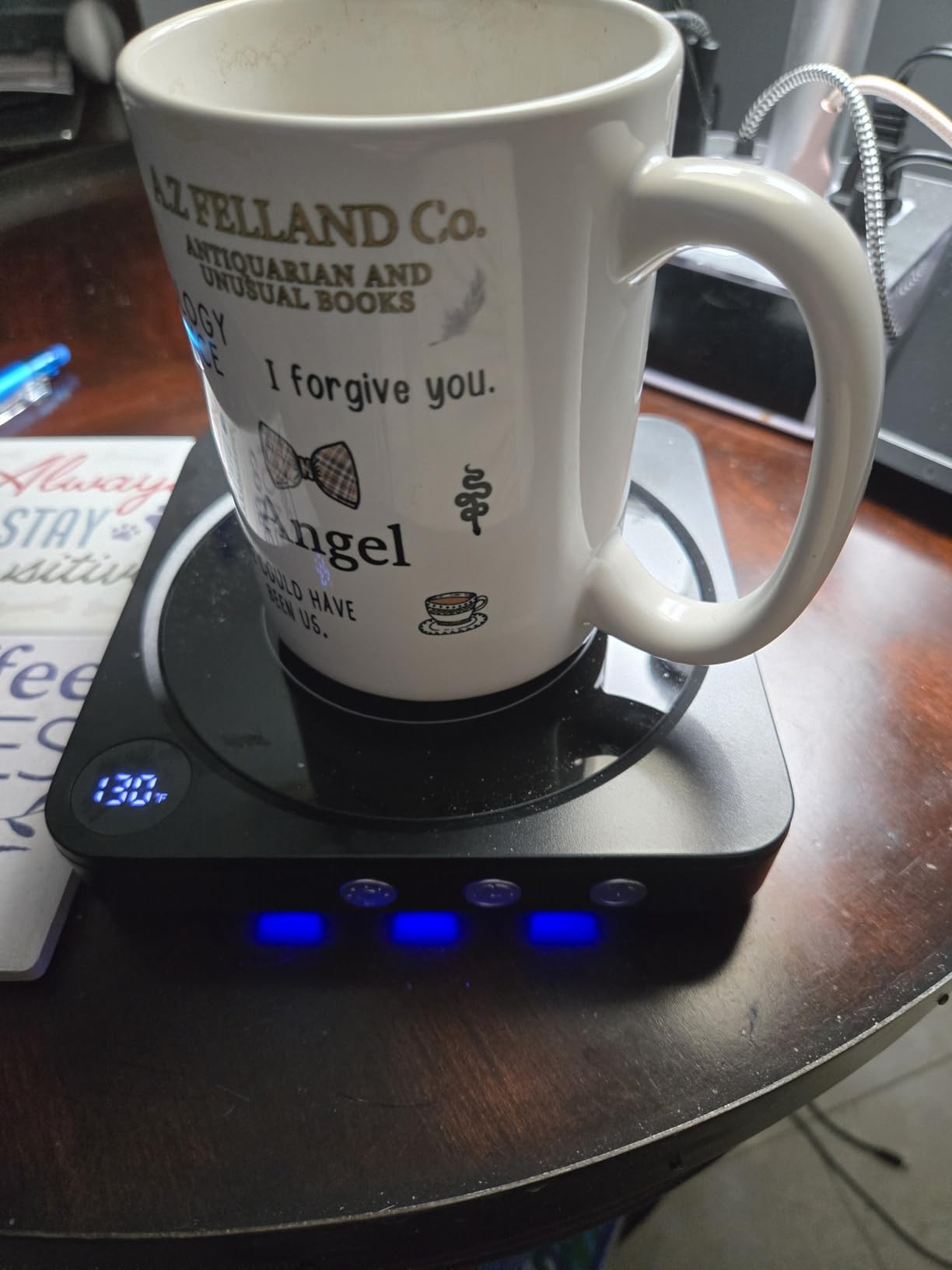Mug Warmer - 36W Coffee Mug Warmer for Desk with Temperature Display, 2-12Hrs Auto Shut Off, Smart Candle Warmer - Ideal Coffee Gifts Accessories Keep Beverages Coffee Warmer (Black) customer photo 2