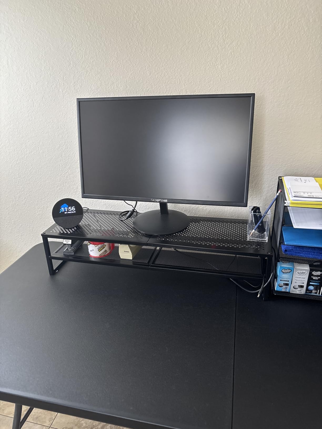 Simple Trending 2 Tier Metal Dual Monitor Stand Riser with Mouse Pad customer photo 1