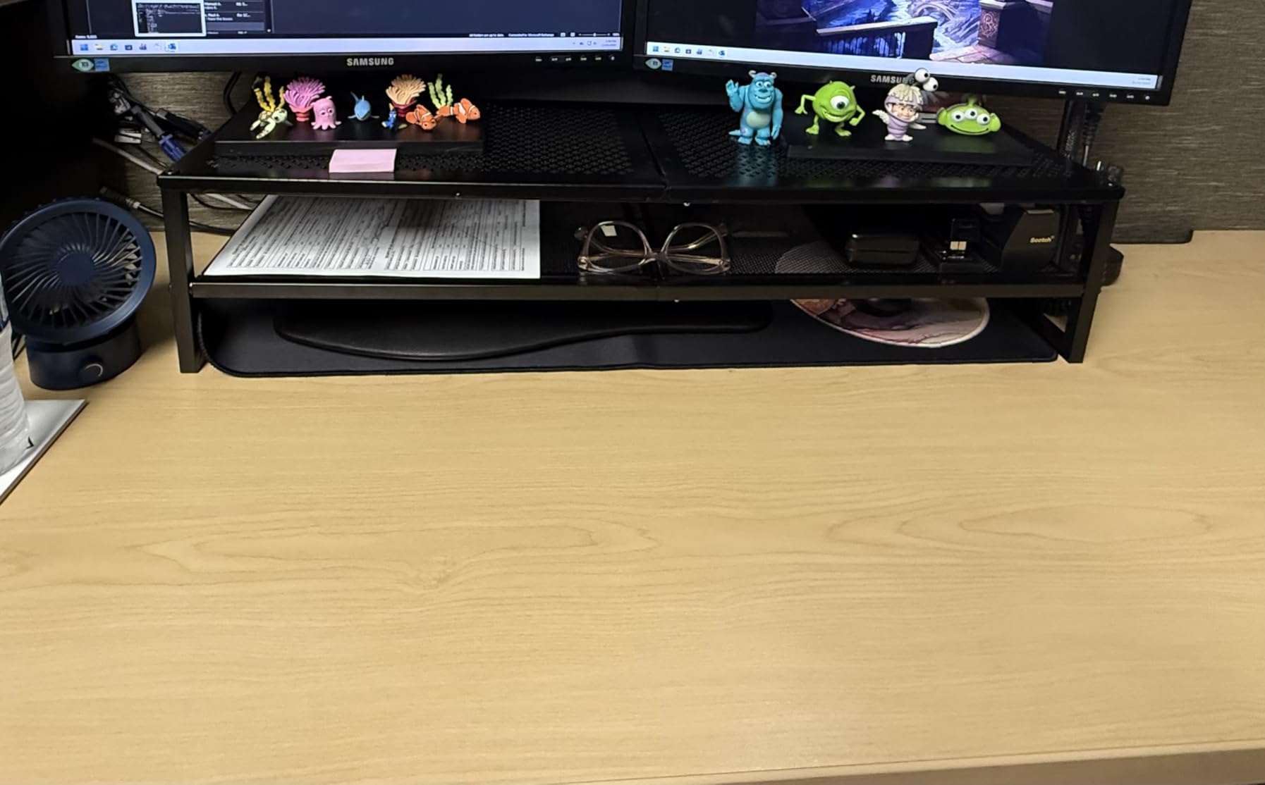 Simple Trending 2 Tier Metal Dual Monitor Stand Riser with Mouse Pad customer photo 2