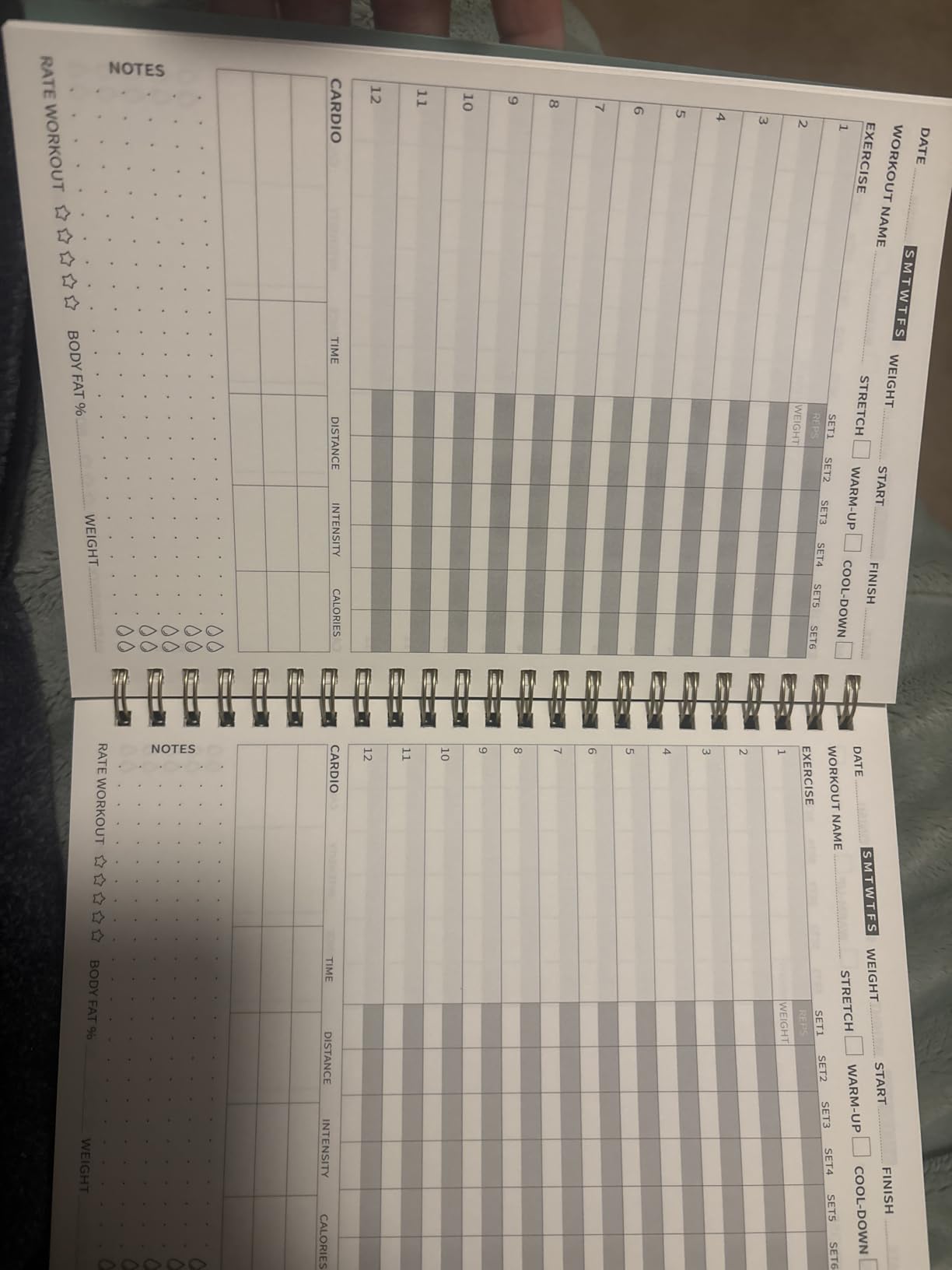 Fitness Workout Journal for Women & Men, A5(5.5 x 8.2) Workout Log Book Planner for Tracking, Progress, and Achieving Your Wellness Goals - Green customer photo 2