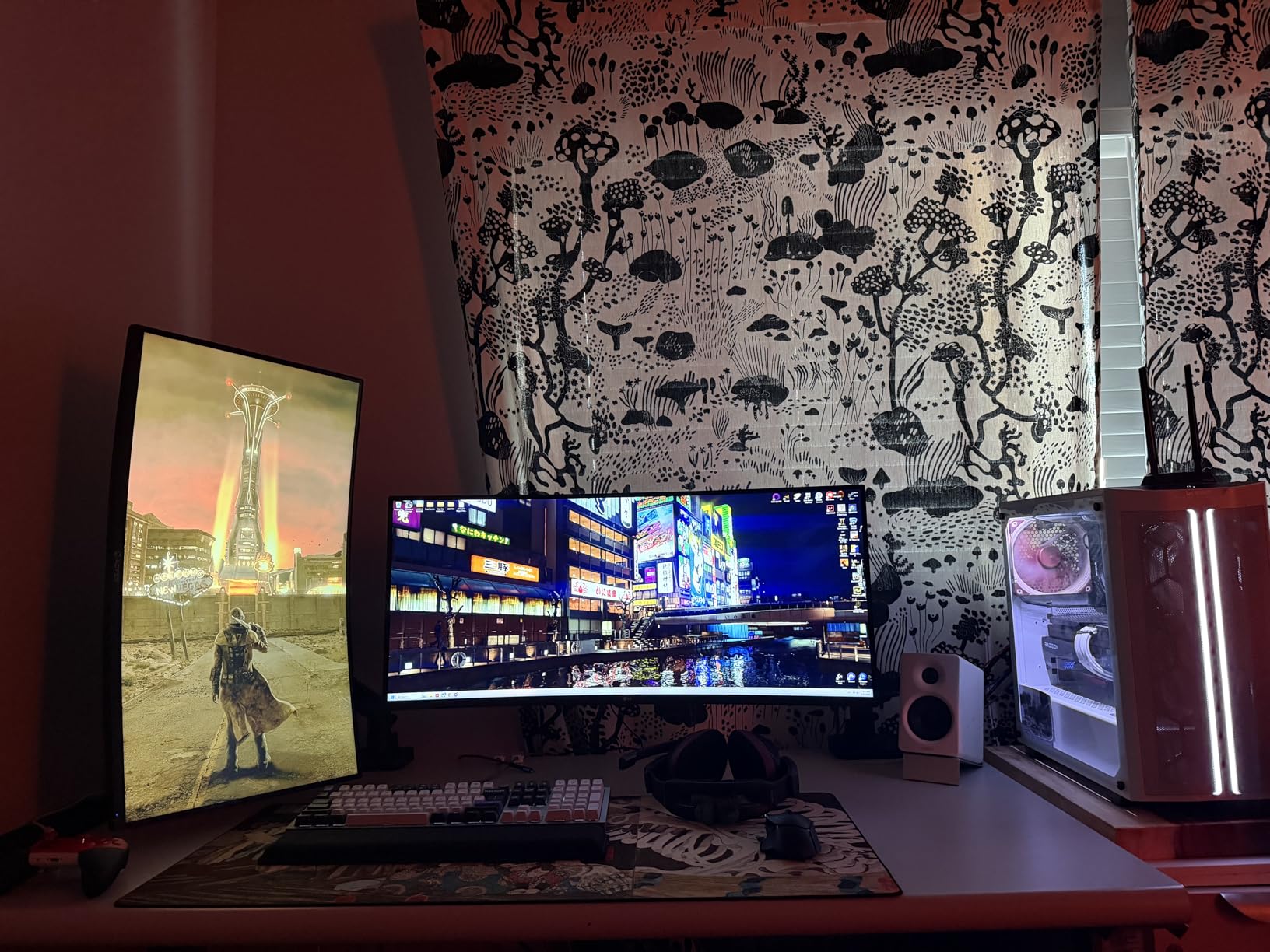 ARES WING Ultrawide Monitor Arm for 17 to 49 Inch Heavy Duty Curved Screen, Holds 44 Lbs, Adjustable Gas Spring Monitor Arm Desk Mount with C Clamp, Grommet Base, 75/100 Vesa Mount, Black customer photo 1