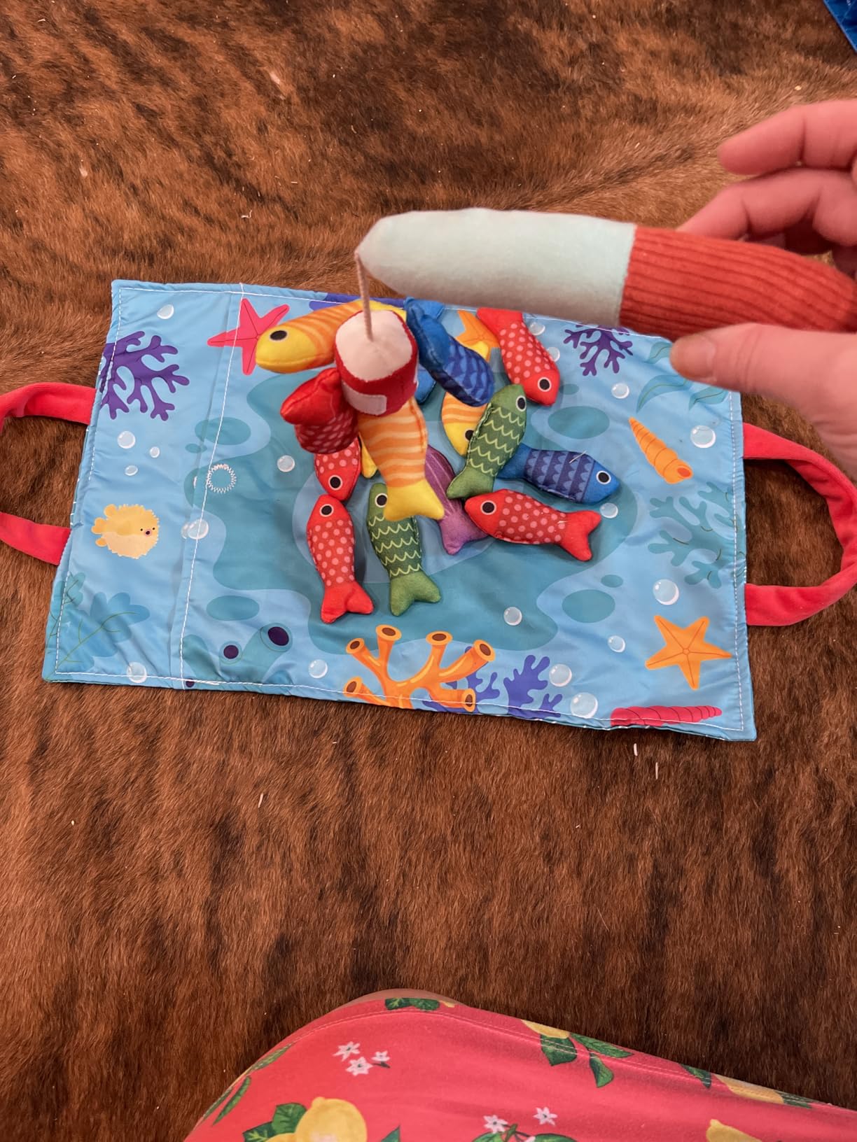 hahaland Montessori Toys for 1 Year Old Boy Girl Birthday Gift - 10 in 1 Cloth Fishing Game Easter Basket Stuffers for Toddler Toys 1-3 with Stacking Cups - Number Counting, Color Sorting Learning customer photo 1