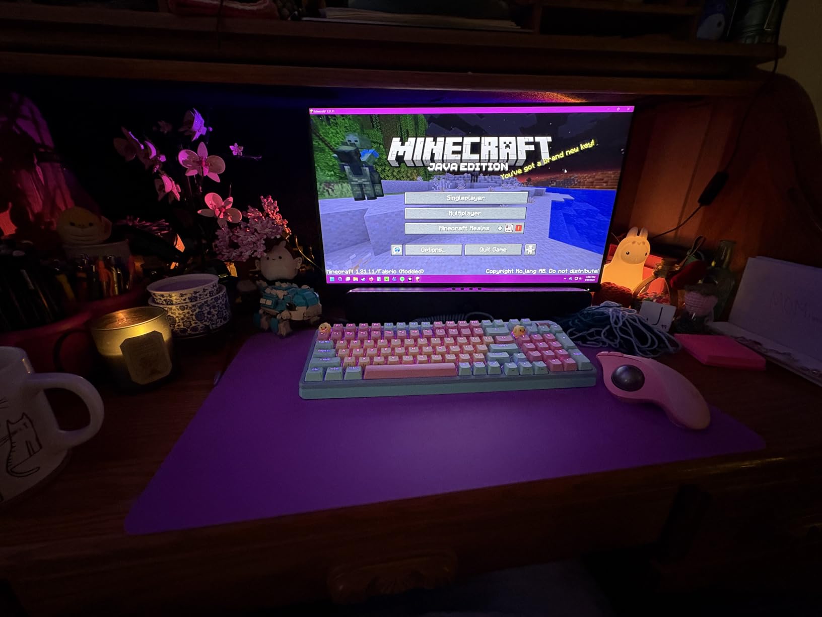 MK770 Macaron Wireless Mechanical RGB Gaming Keyboard, Kailh Box V2 Click White Switches, Gasket Structure, Hot-Swappable, Bluetooth|2.4GHz, Tactile 3-Way Dial customer photo 1