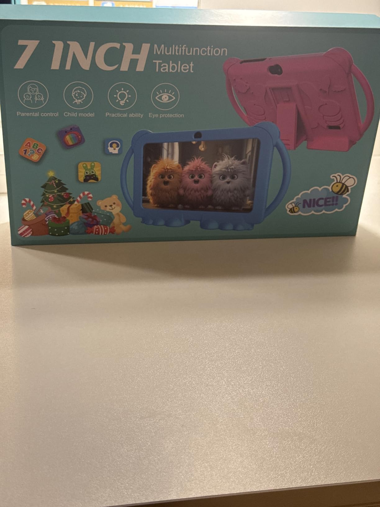 Kids Tablet 7 inch Android 12, 4GB RAM 32GB ROM, 512GB Expandsion, with Parental Control, WiFi, Bluetooth, Dual Camera with Silicone Case, 1PCS(Blue) customer photo 1