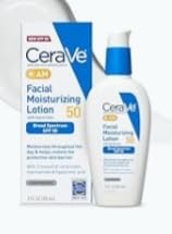CeraVe AM Facial Moisturizing Lotion SPF 50 - Hyaluronic Acid, Niacinamide & Ceramides, Non-Greasy customer photo 1