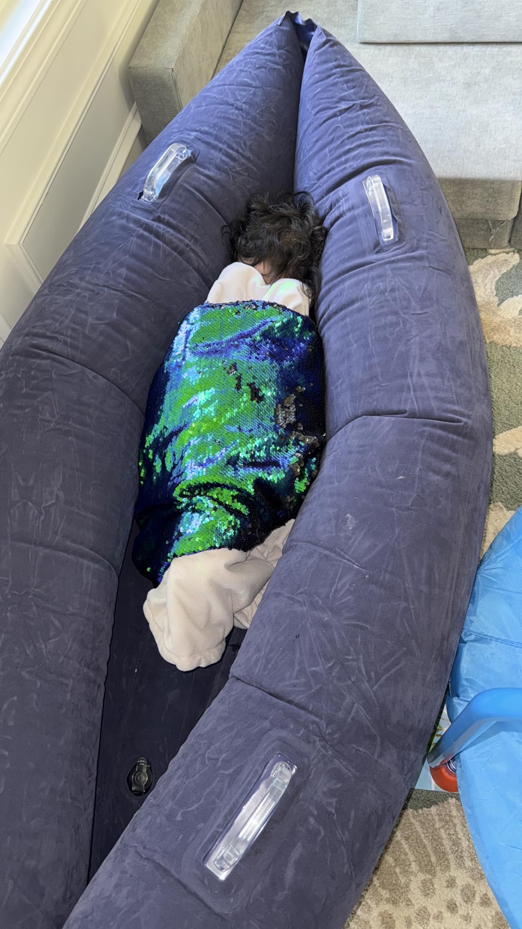 SENSORY4U Weighted Lap Pad for Kids - 5lb Sensory Blanket with Sequin Flip Fabric for Tactile Play - Ideal for Calming & Everyday Use customer photo 1