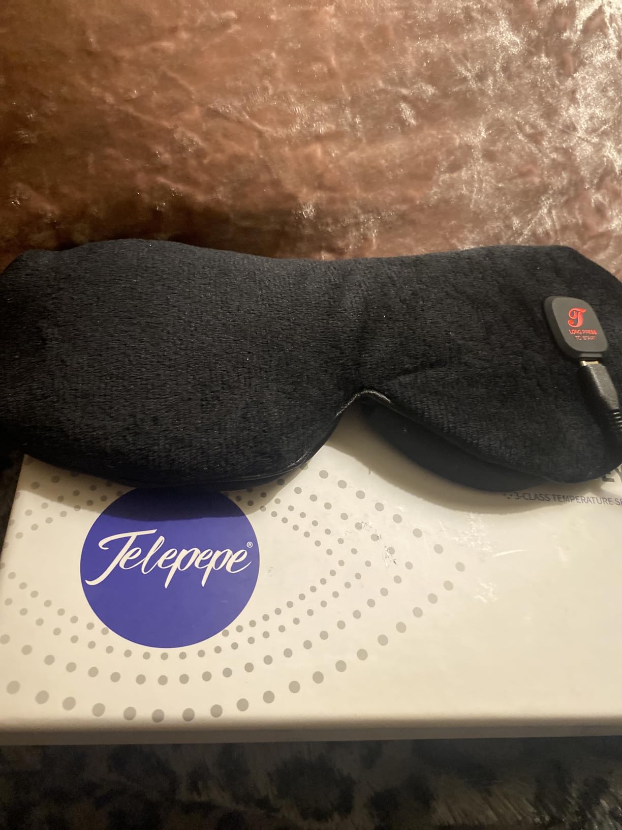 Heated Eye Mask, Cordless Warm Eye Compress for Dry Eyes Blepharitis, Light Blocking Heat Eye Mask for Men Women, 1000mAh Rechargeable Battery and Washable Cover (Black) customer photo 1