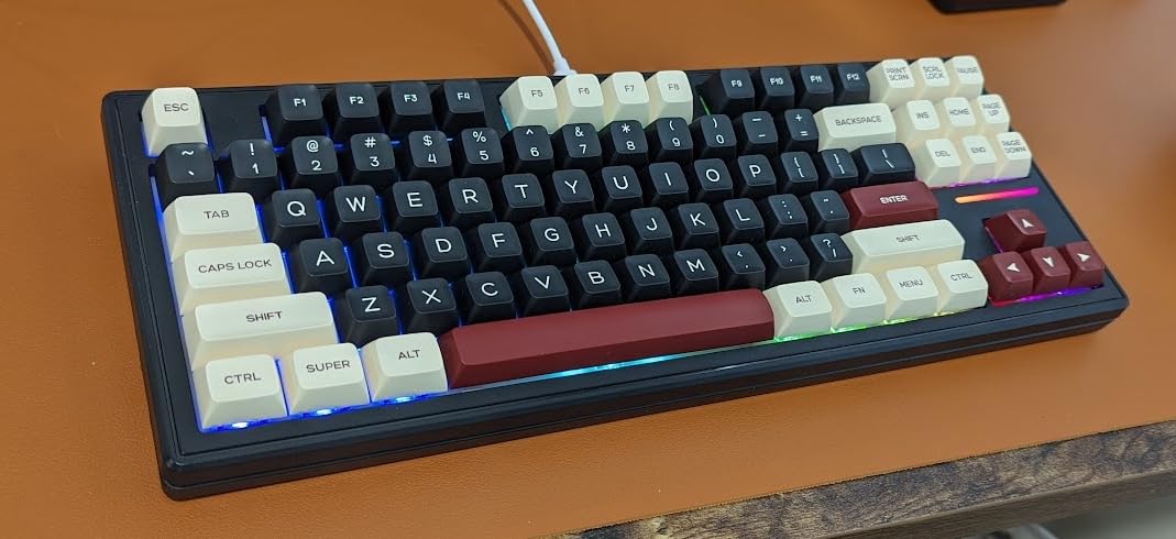 75% Custom Barebones Keyboard kit Gasket Mouted,Blank DIY Silent TKL Mechanical Gaming Keyboard PCB Hot Swappable 3pin/5pin Switch with South-Facing RGB for Win/Mac (M87 Kit-Black) customer photo 1