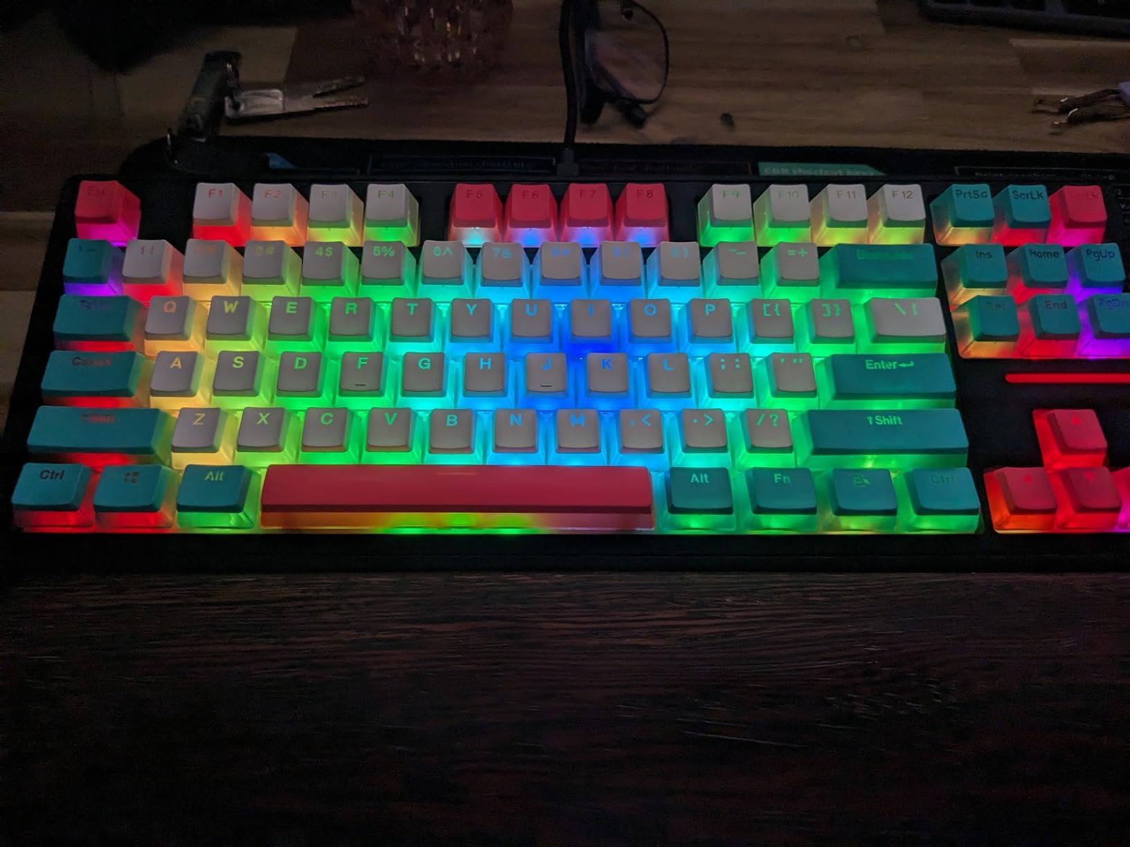 75% Custom Barebones Keyboard kit Gasket Mouted,Blank DIY Silent TKL Mechanical Gaming Keyboard PCB Hot Swappable 3pin/5pin Switch with South-Facing RGB for Win/Mac (M87 Kit-Black) customer photo 2