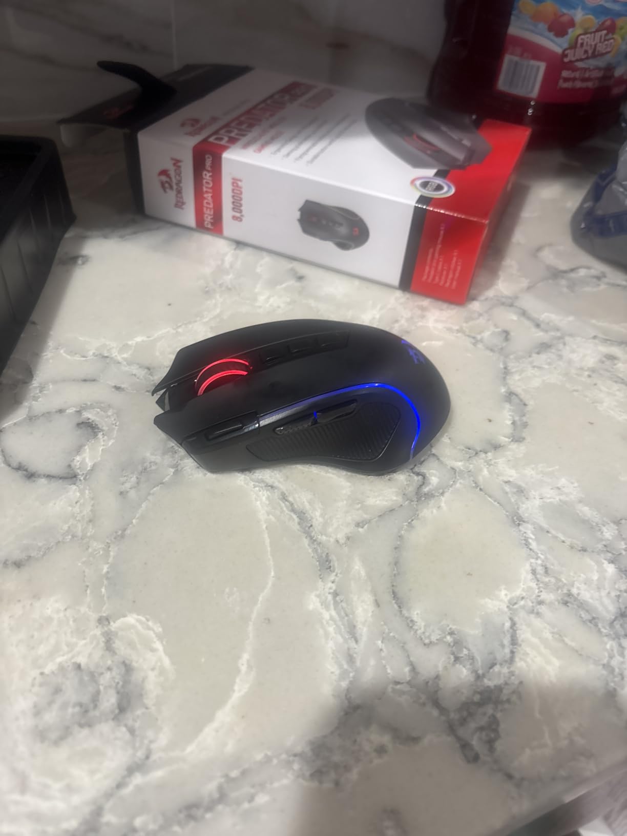 Redragon M612 PRO RGB Gaming Mouse, 8000 DPI Wired/Wireless Optical Mouse with 9 Programmable Buttons and 7 Backlit Modes, BT and 2.4G Wireless, Software Supports DIY Keybinds customer photo 2