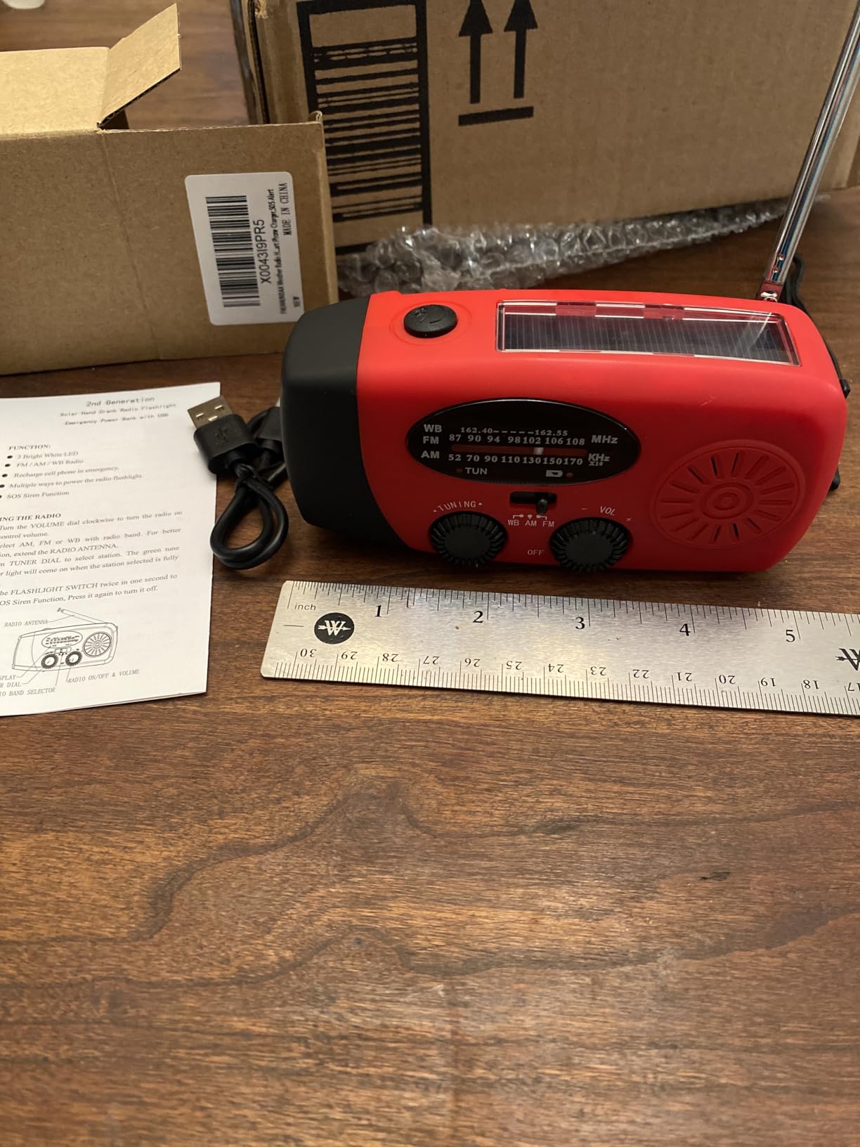 Emergency Radio 2 Oversized Solar/Hand Crank/5000mAh Battery/USB-C Charger/AAA Battery Powered Portable AM/FM/NOAA Weather Survival Radio, 3 Mode Flashlight&Reading Lamp, SOS Alert, Phone Power Bank customer photo 1