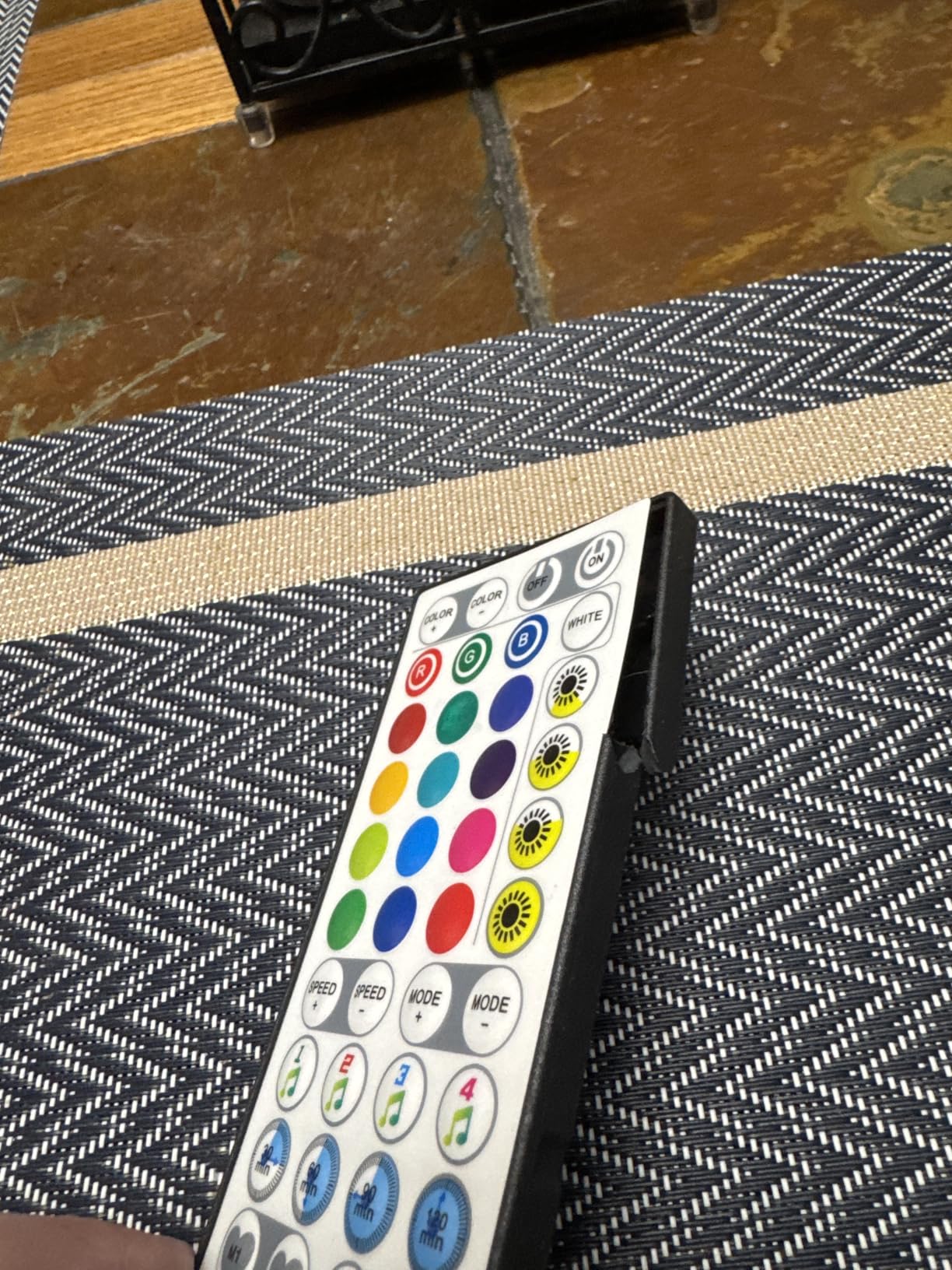 ErGear Standing Desk with LED Strip, 48 x 24 Electric Height Adjustable RGB Gaming Desk with Shelf, Sit Stand Desk with Dual Cable Holes, C-Clamp Mount Compatible, 4 Preset Heights, Black customer photo 2