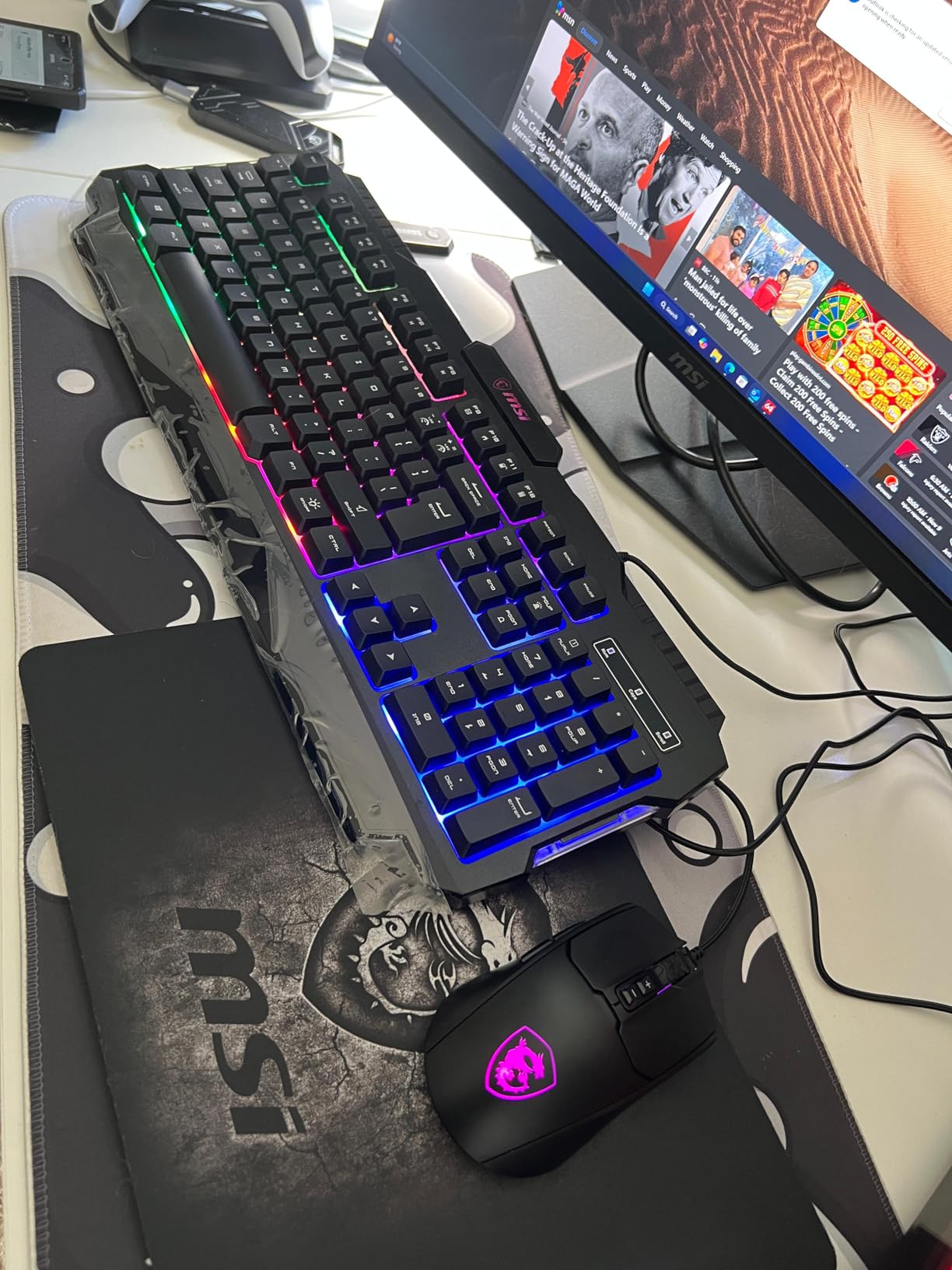 MSI Forge GK100 Combo - Gaming RGB Keyboard & Mouse Set, 19-Key Anti-Ghosting, 6400 DPI Optical Sensor customer photo 2