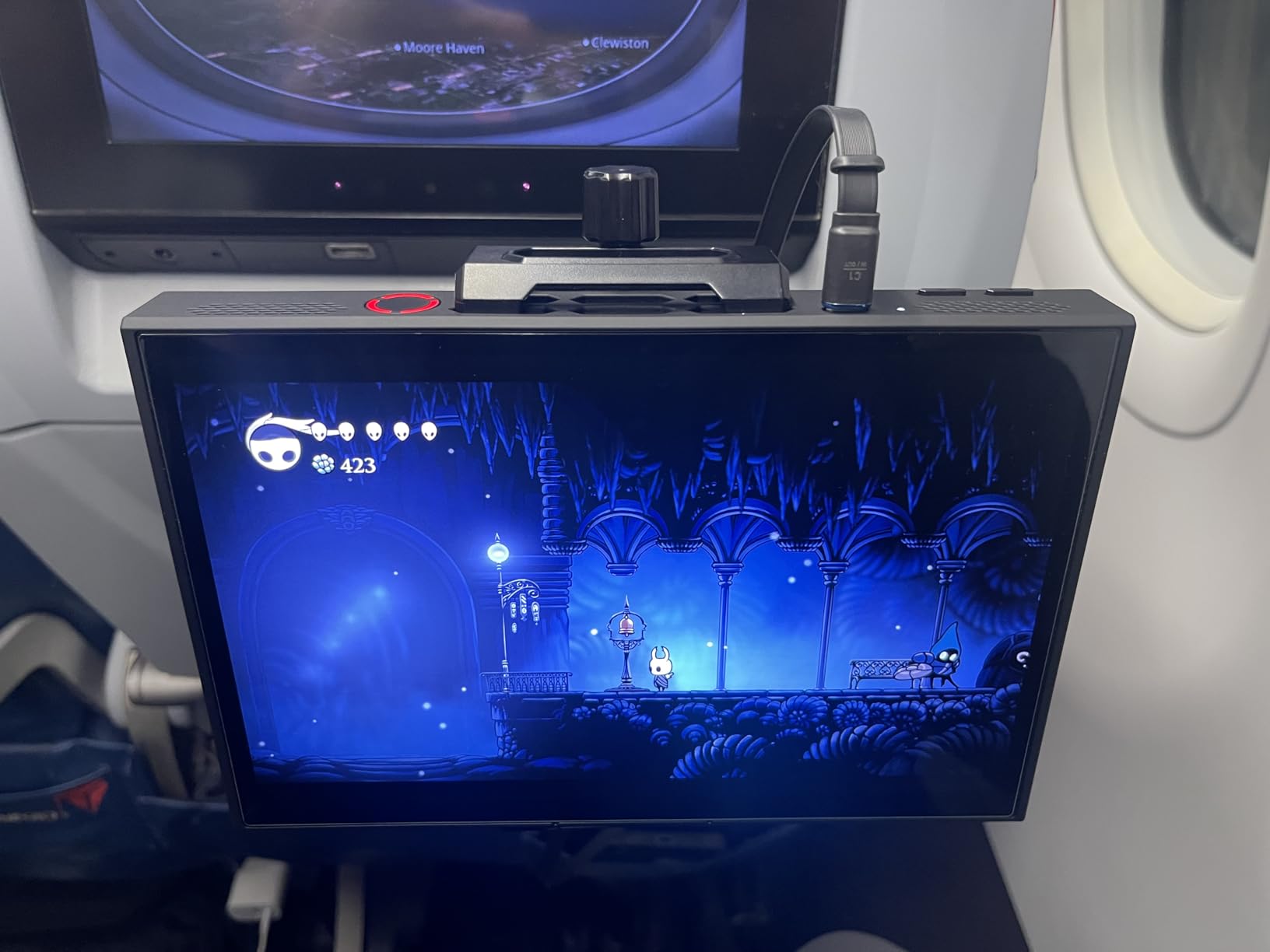 KDD Airplane Tablet Holder Mount, Adjustable Travel Essentials iPad Phone Stand with 360 Degree Rotation, Portable Tesla Model 3/Y Car Headrest Mount Compatible with iPad, Phone, Switch customer photo 1