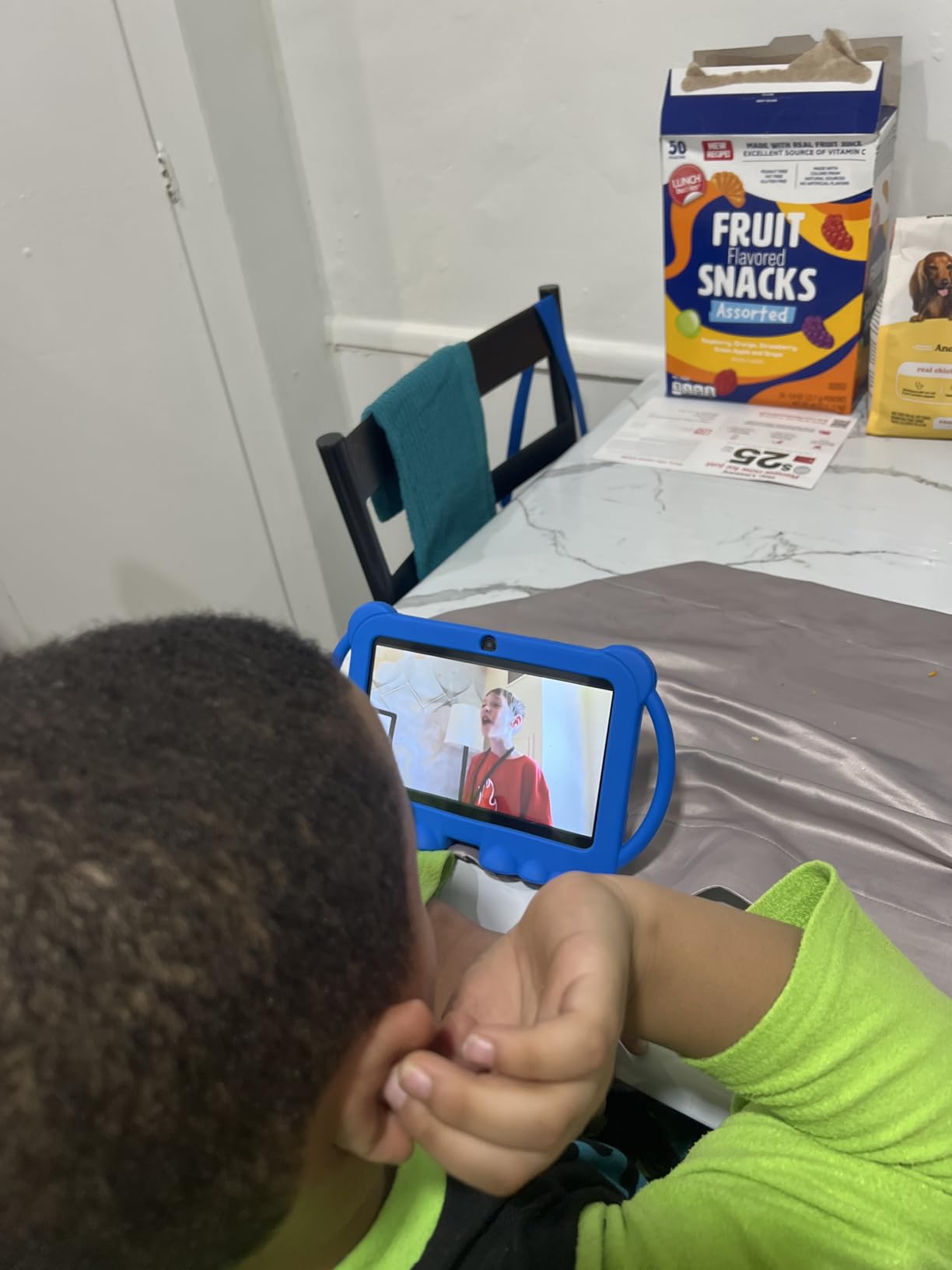 Kids Tablet 7 inch Android 12.0 for Toddler, 4GB RAM 32GB ROM Bluetooth IPS Screen Parental Control Dual Camera Shockproof Case for Educational Games, (Blue) customer photo 1