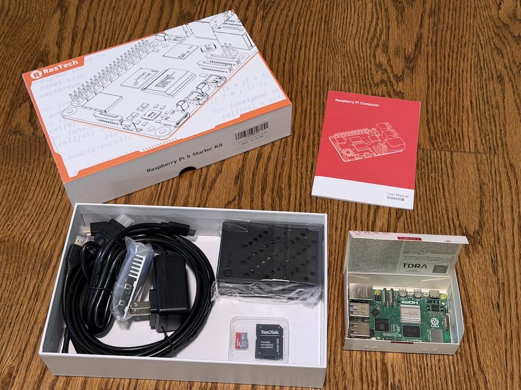 RasTech Raspberry Pi 5 8GB Kit 64GB Edition with Active Cooler, 27W GaN 5.1V5A USB-C Power Supply customer photo 1
