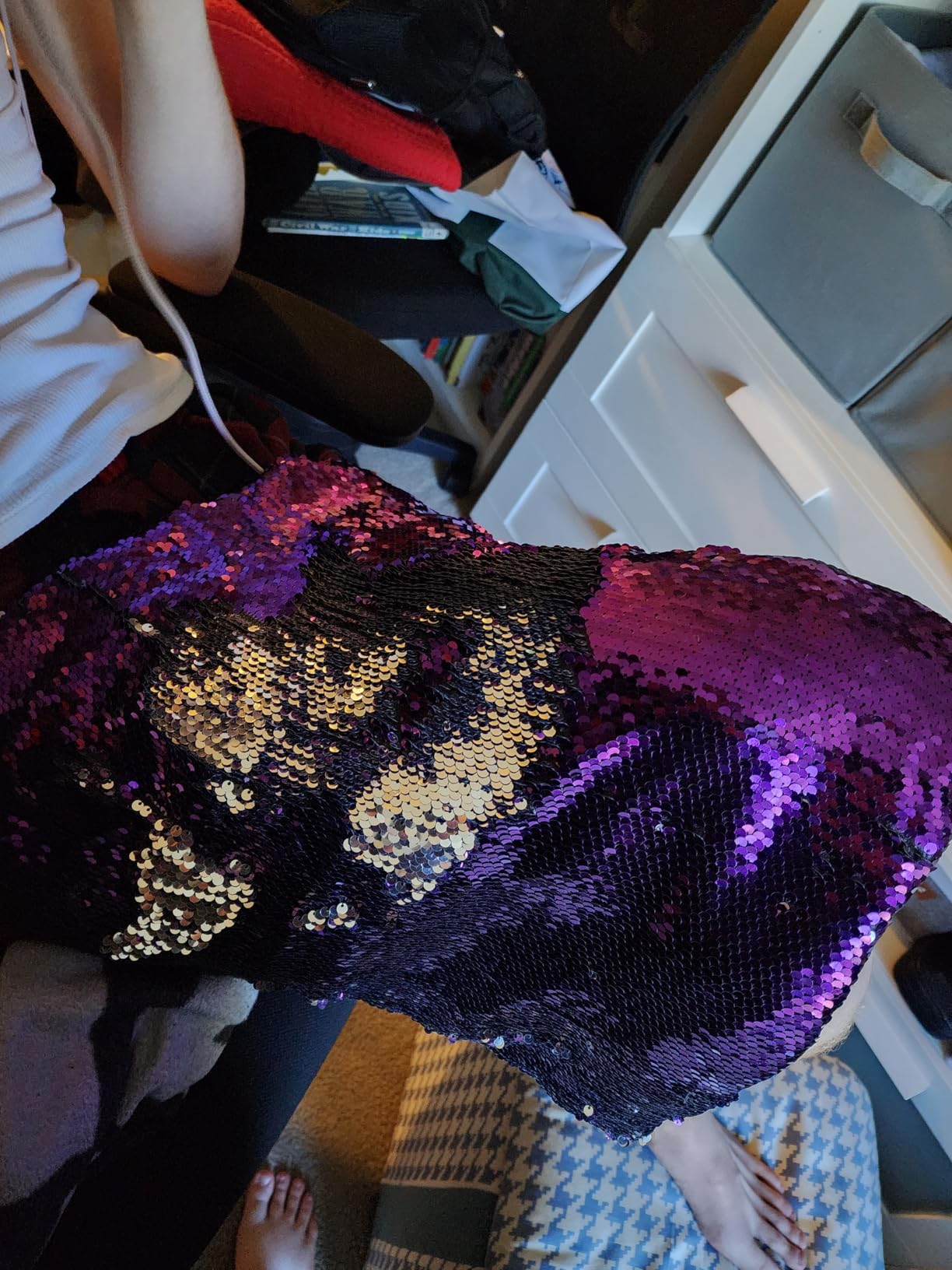 Weighted Lap Pad - 5lbs Sensory Lap pad with Easy to Maneuver Sequins - Ideal for Kids Sensory Play (Blue and Silver) customer photo 2