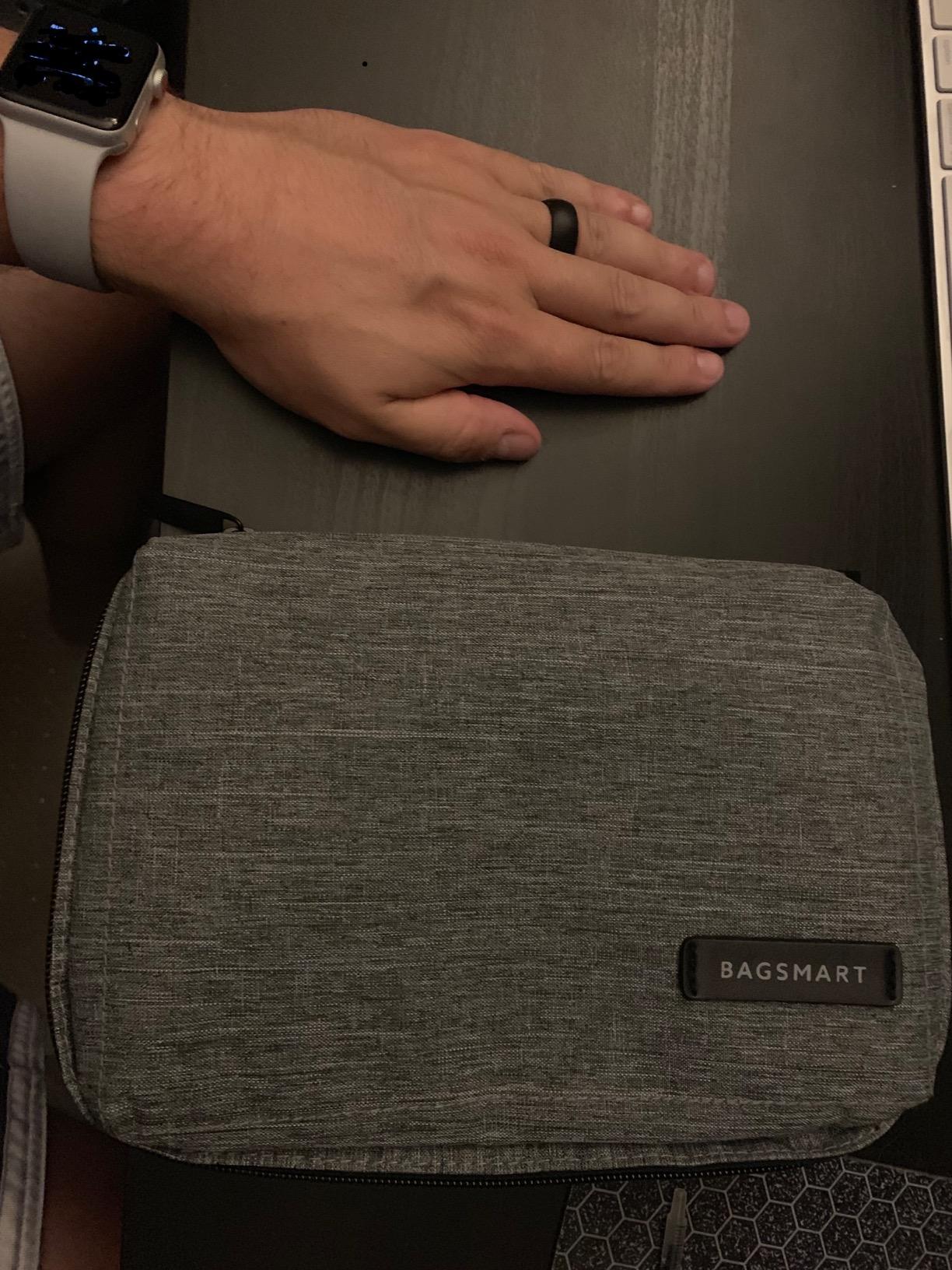 BAGSMART Electronics Organizer Travel Case, Cable Charger Cord Tech Organizer Pouch for Phone Charger Accessories, Black customer photo 1