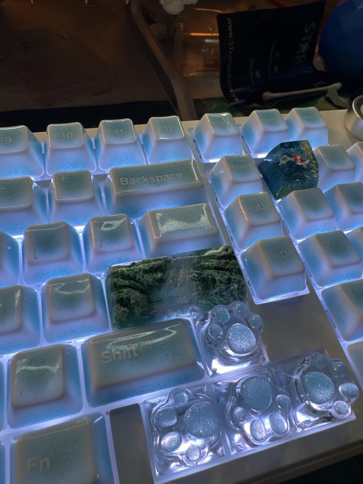 ULTRAEQUIP Custom Keycaps - Volcano Shine Through Resin Artisan Keycaps - 2.25U Shift Enter Translucent for Mechanical Keyboard customer photo 1