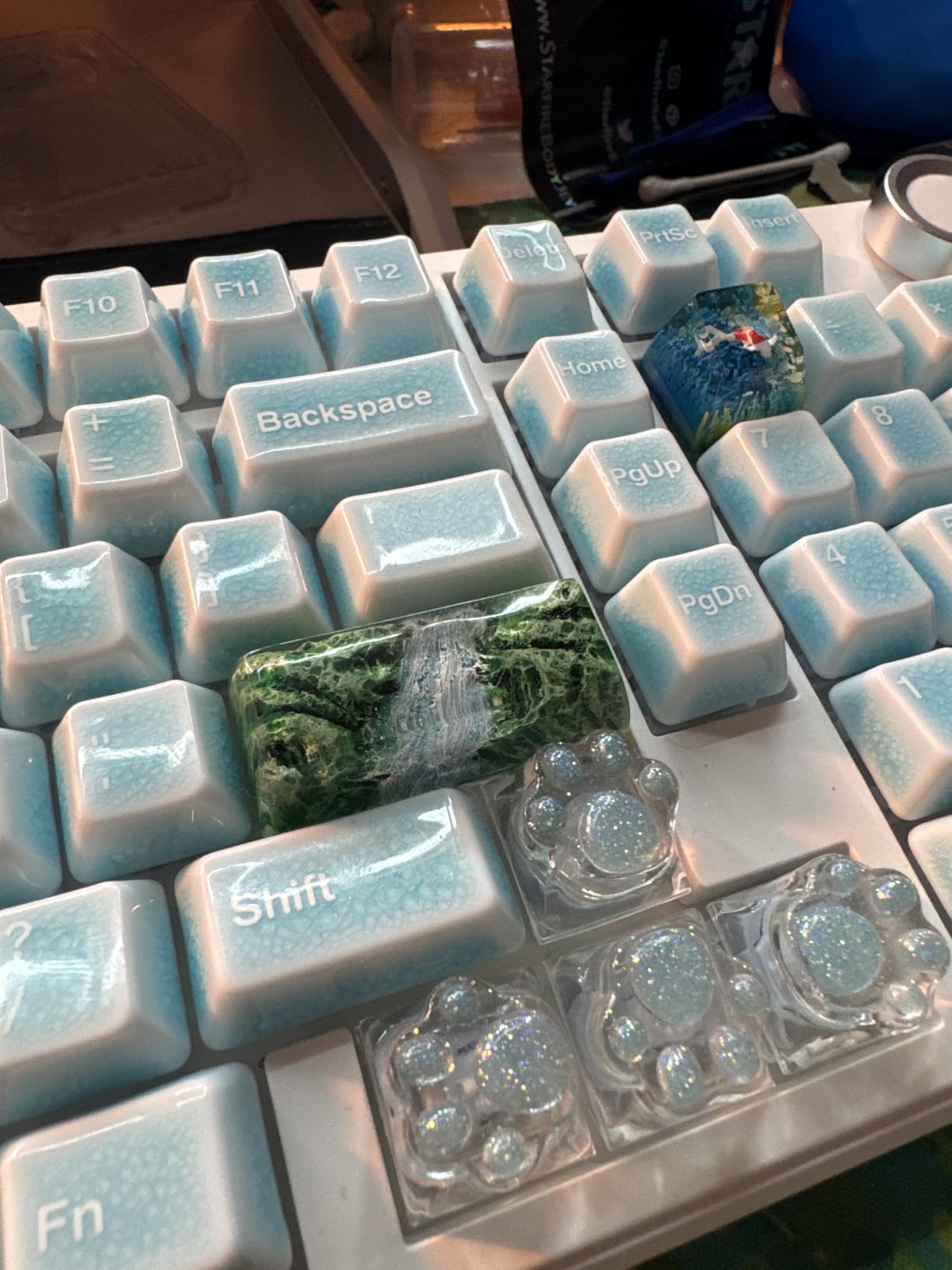 ULTRAEQUIP Custom Keycaps - Volcano Shine Through Resin Artisan Keycaps - 2.25U Shift Enter Translucent for Mechanical Keyboard customer photo 2