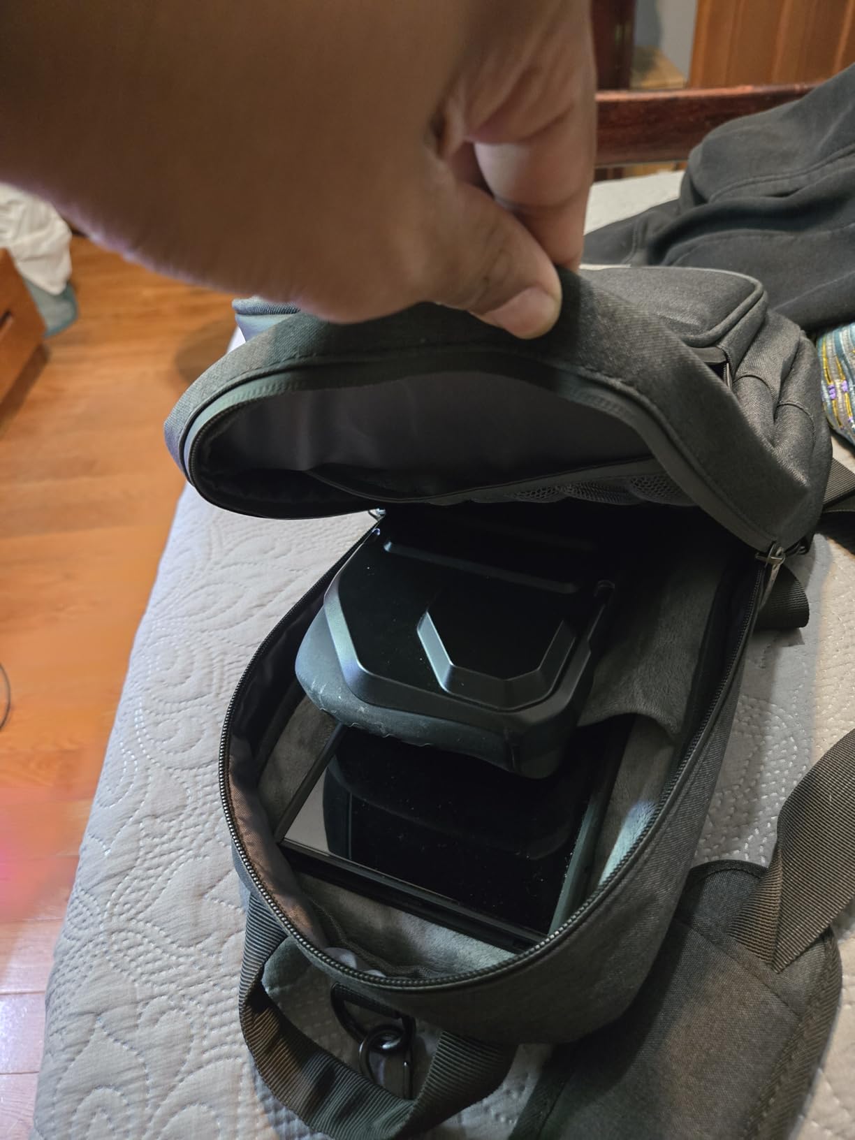 Syntech Carrying Case Compatible with Steam Deck OLED/ROG Ally X/ROG Xbox Ally X/Legion Go S/Nintendo Switch 2/PS Portal, Portable Travel Sling Bag for Consoles & Accessories with Large Storage, Black customer photo 1