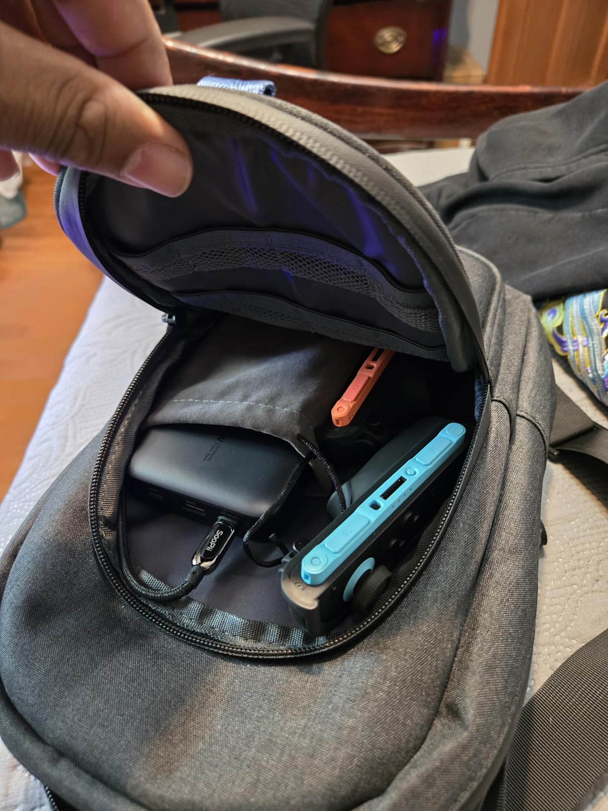 Syntech Carrying Case Compatible with Steam Deck OLED/ROG Ally X/ROG Xbox Ally X/Legion Go S/Nintendo Switch 2/PS Portal, Portable Travel Sling Bag for Consoles & Accessories with Large Storage, Black customer photo 2