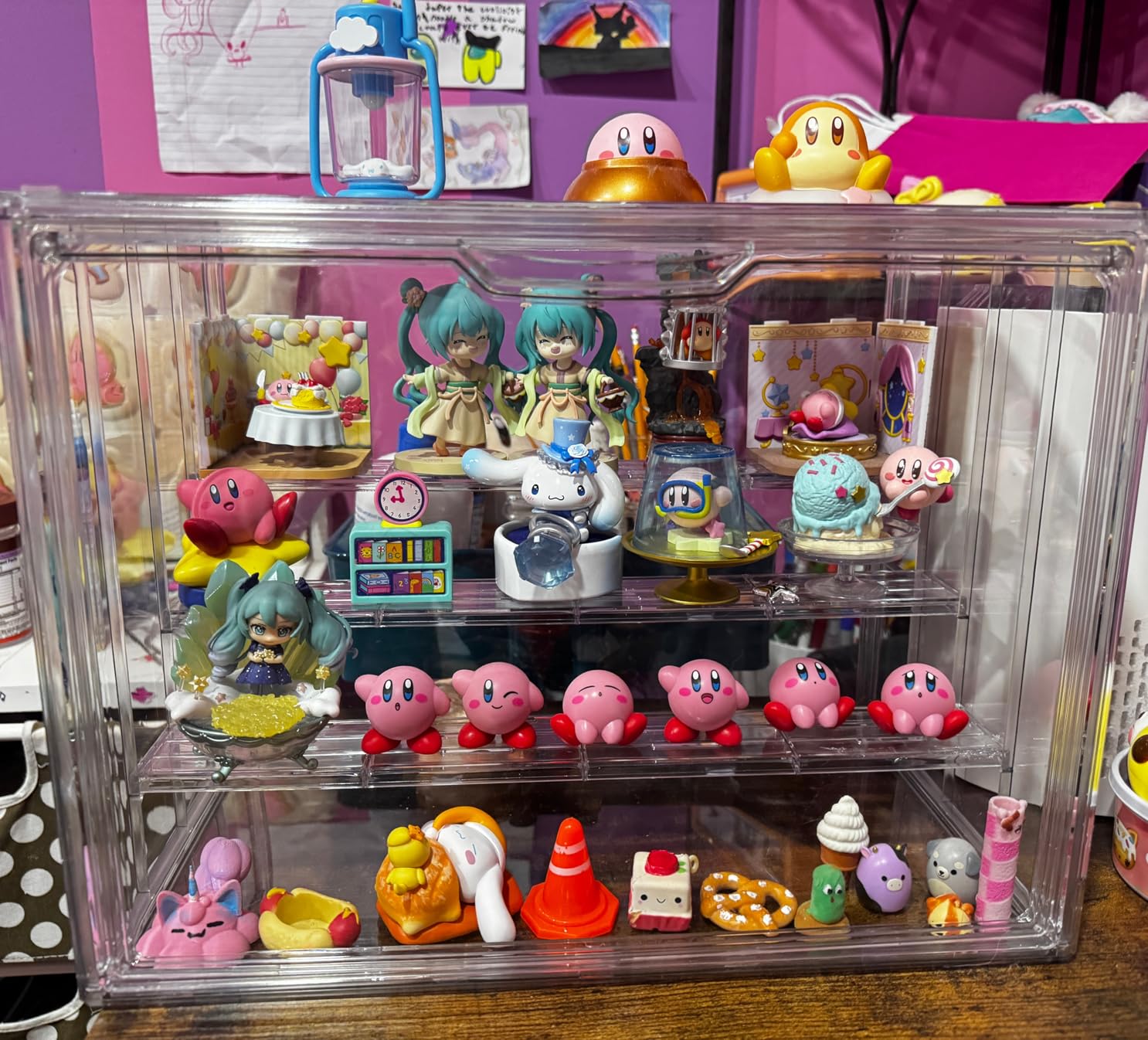 Acrylic Display Case for Collectibles 3 Layer Adjustable Figure Display Cases with Magnetic Door Clear Stackable Display Box for Figures Showcase 2Pack customer photo 1