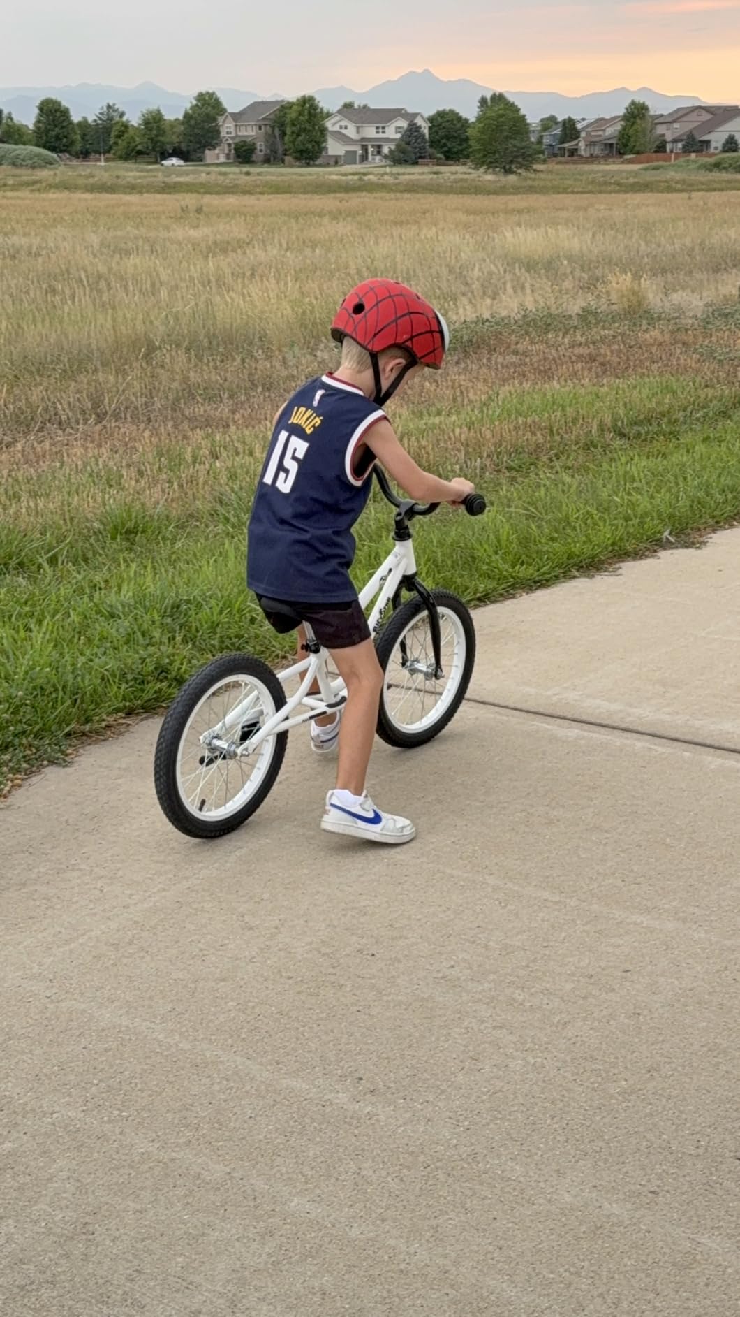 Kids Balance Bike with Real Rubber Air Tires - 16 Inch Big Kid Bicycle Ages 5-8, Adjustable Seat & Handlebars, Lightweight No Pedal Training Bike (Blue) customer photo 2
