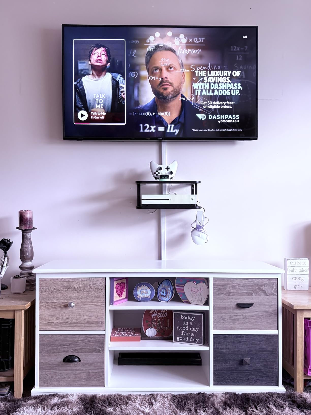 Black Projector Wall Shelf/Floating Under TV Game Double Shelf Stand for Xbox, Router/Entertainment Center, Projector Holder Accessories customer photo 1