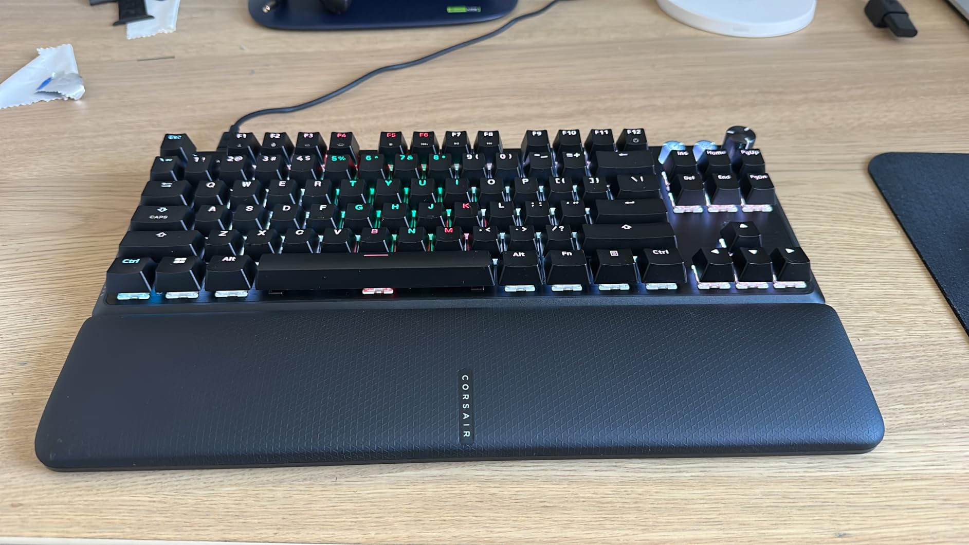 Corsair K70 PRO TKL RGB Tenkeyless Mechanical Wired Gaming Keyboard - Pre-Lubed Hall Effect MGX Hyperdrive Adjustable Switches, Simultaneous SOCD and Rapid Trigger, ABS Double-Shot, QWERTZ NA - Black customer photo 1
