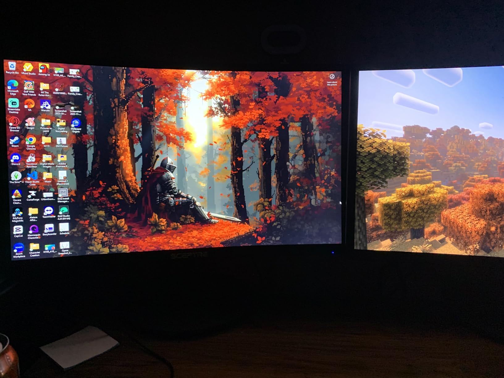 Kado Dual Monitor Setup - 2-Pack 24 inch Curved 1500R 1920x1080 Computer Monitor 75Hz VESA Mount HDMI Office Gaming Built-in Speakers (C24 Dual Series) customer photo 2