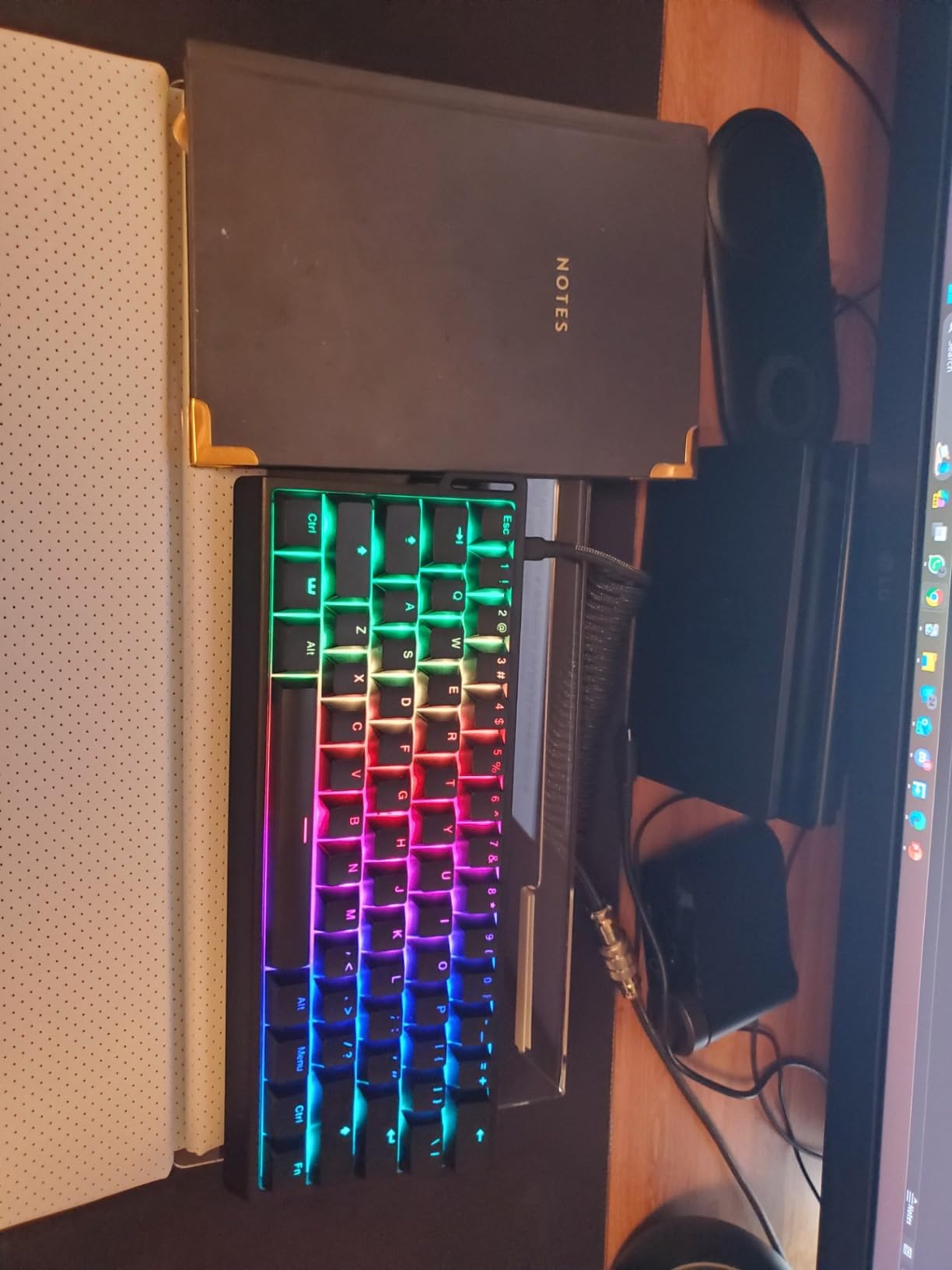 Compact Keyboard Stand w/Silicone Wrist Rest & 3-Level Height Adjustment, Klearlook Acrylic 16.85 x 5.5 inches Space-Saving Computer Keyboard Riser w/Storage Slot for Comfortable Typing - Black customer photo 1