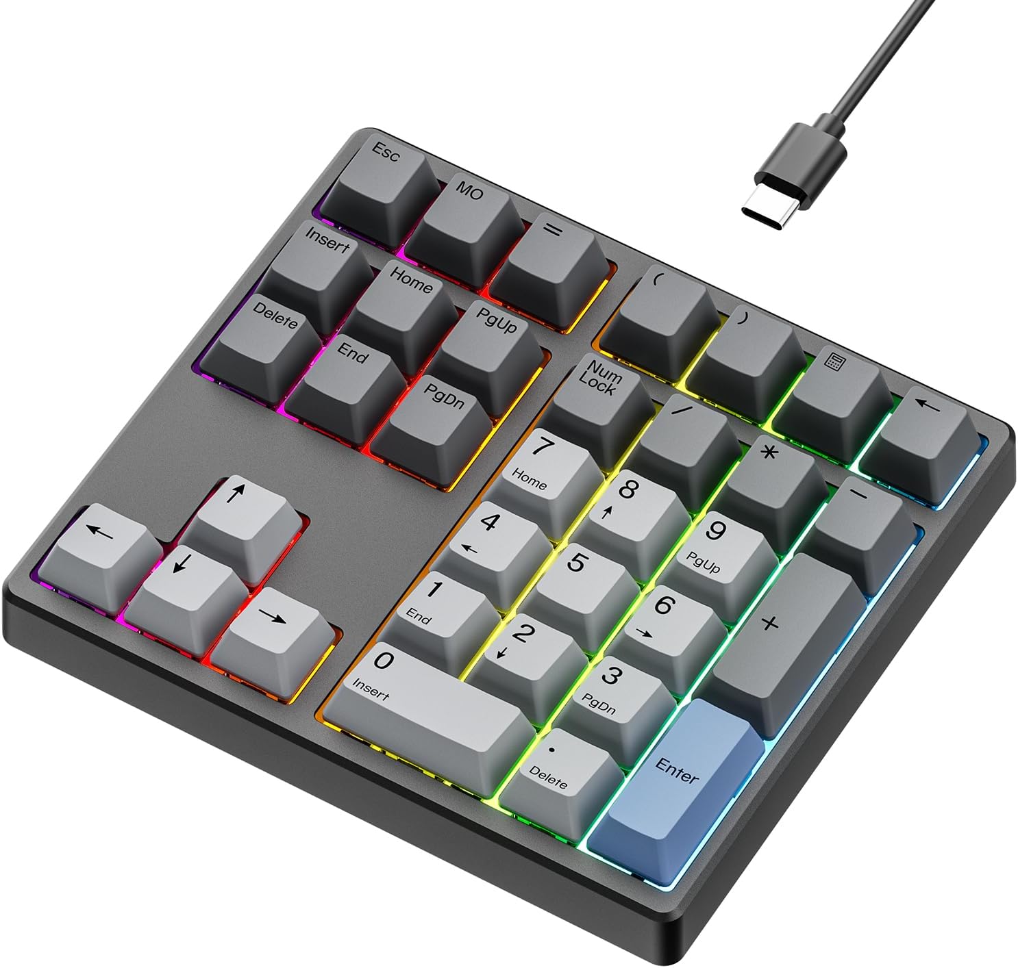 MF34 Wired Mechanical Number Pad, QMK/VIA Programmable, 34 Keys Hot Swappable Numpad, Custom RGB Backlit with PBT Keycaps for Laptop, MacBook, PC Desktop, Compact Keyboards(Black, Linear Switch) customer photo 1